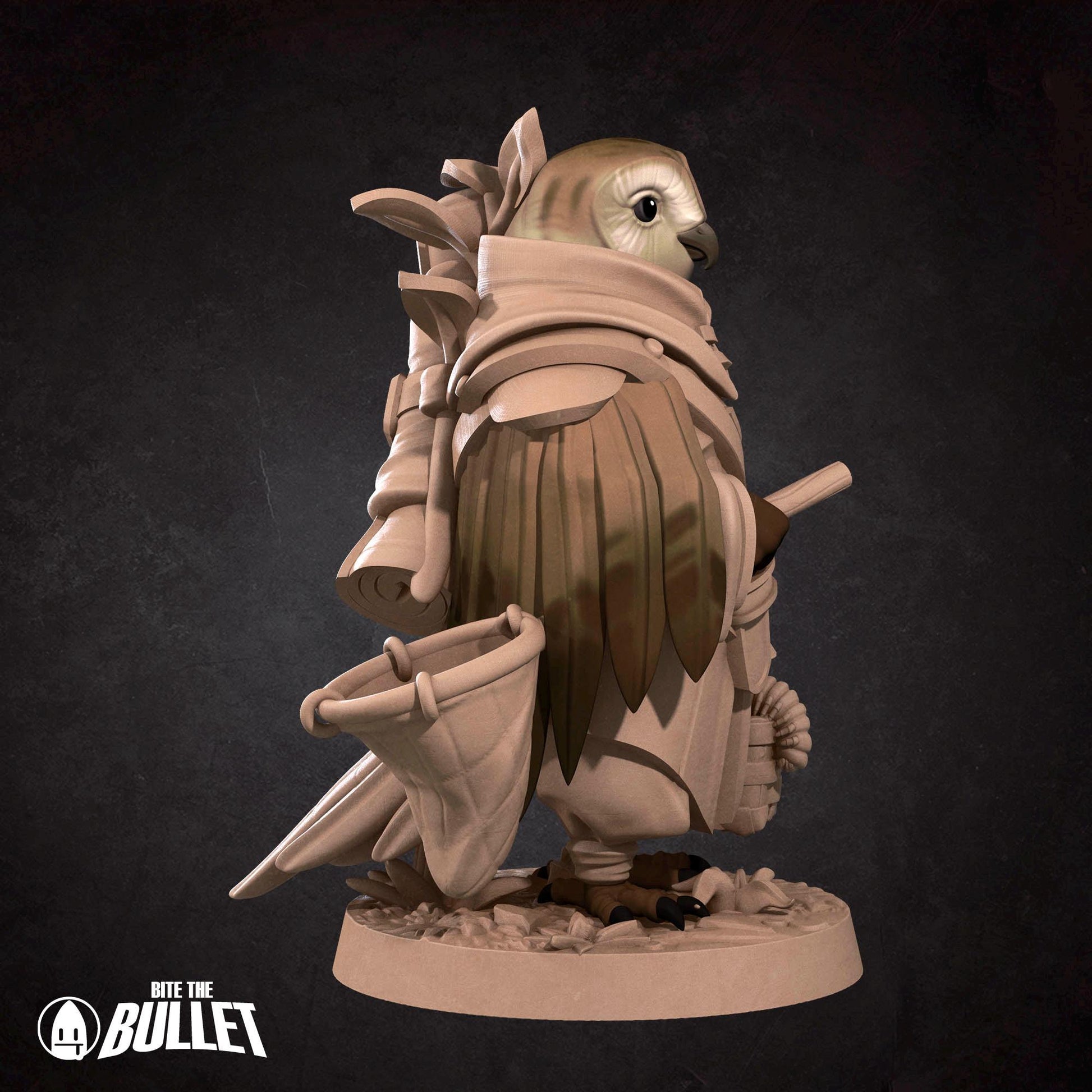 Owlfolk Gatherer Miniature | Tabletop RPG Miniature | Bite the Bullet | Roleplaying 3D Printed Fantasy Mini - 3DPrintDen