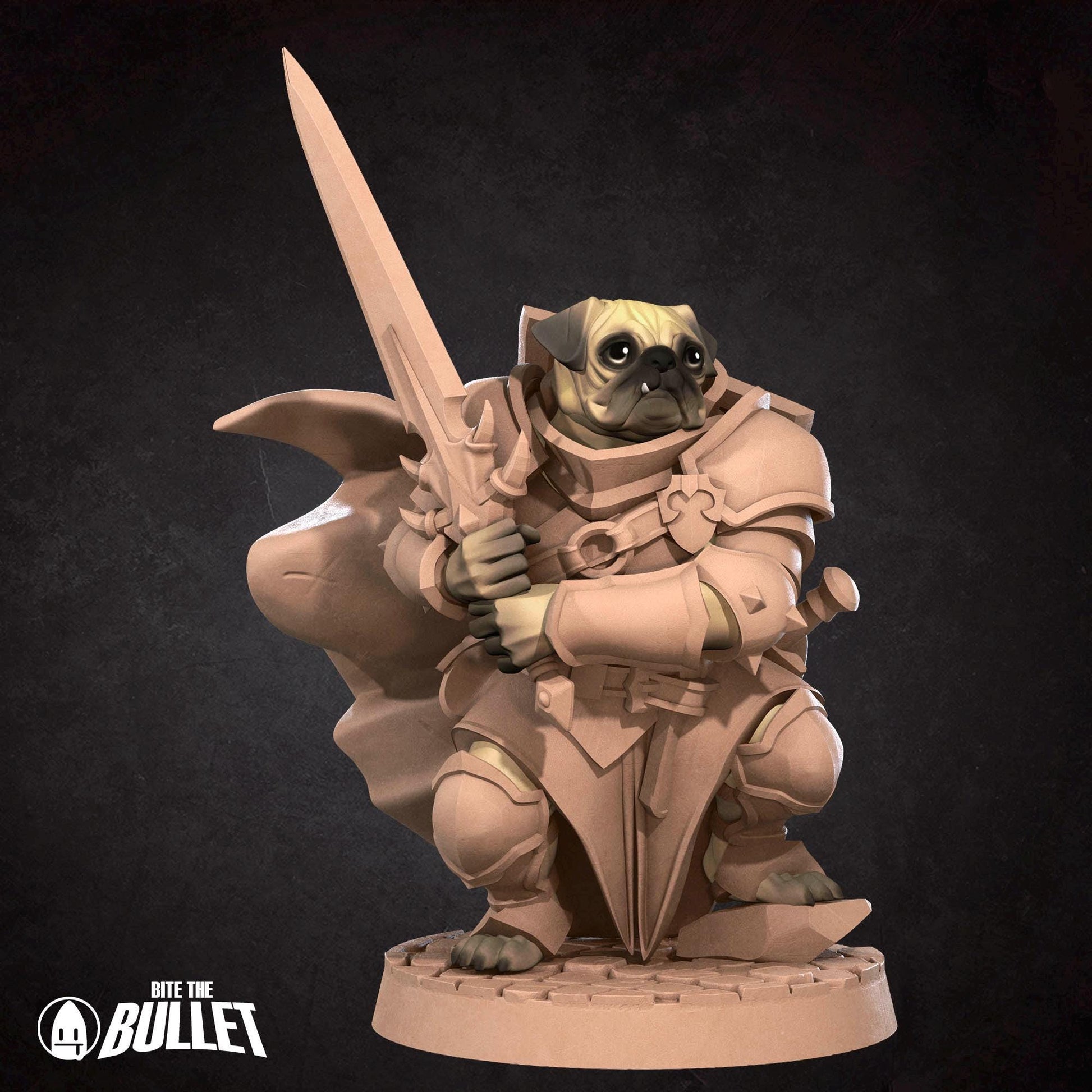 Dog Warrior Miniature | Tabletop RPG Miniature | Bite the Bullet | Roleplaying 3D Printed Fantasy Mini - 3DPrintDen