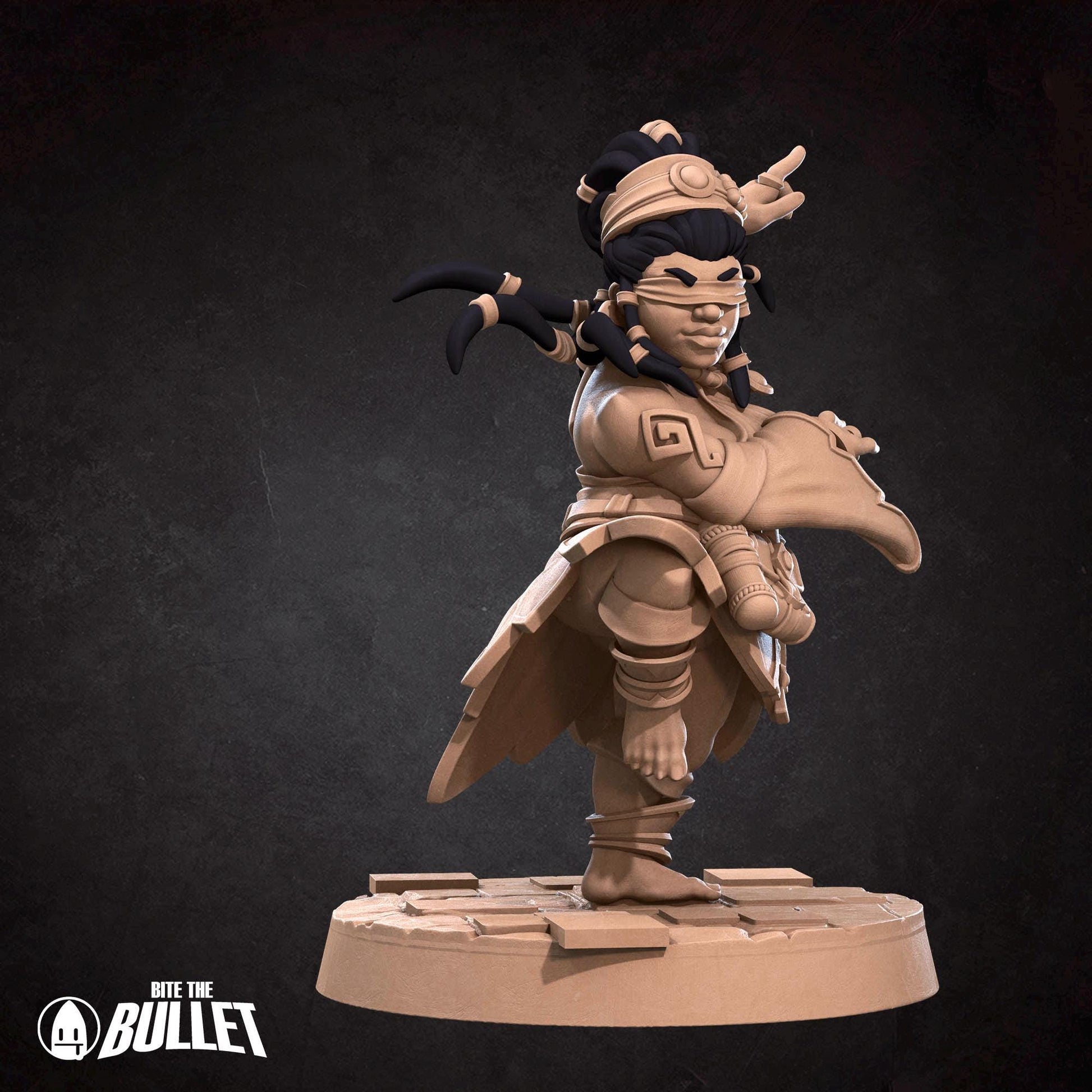 Female Dwarf Monk Miniature | Tabletop RPG Miniature | Bite the Bullet | Roleplaying 3D Printed Fantasy Mini - 3DPrintDen