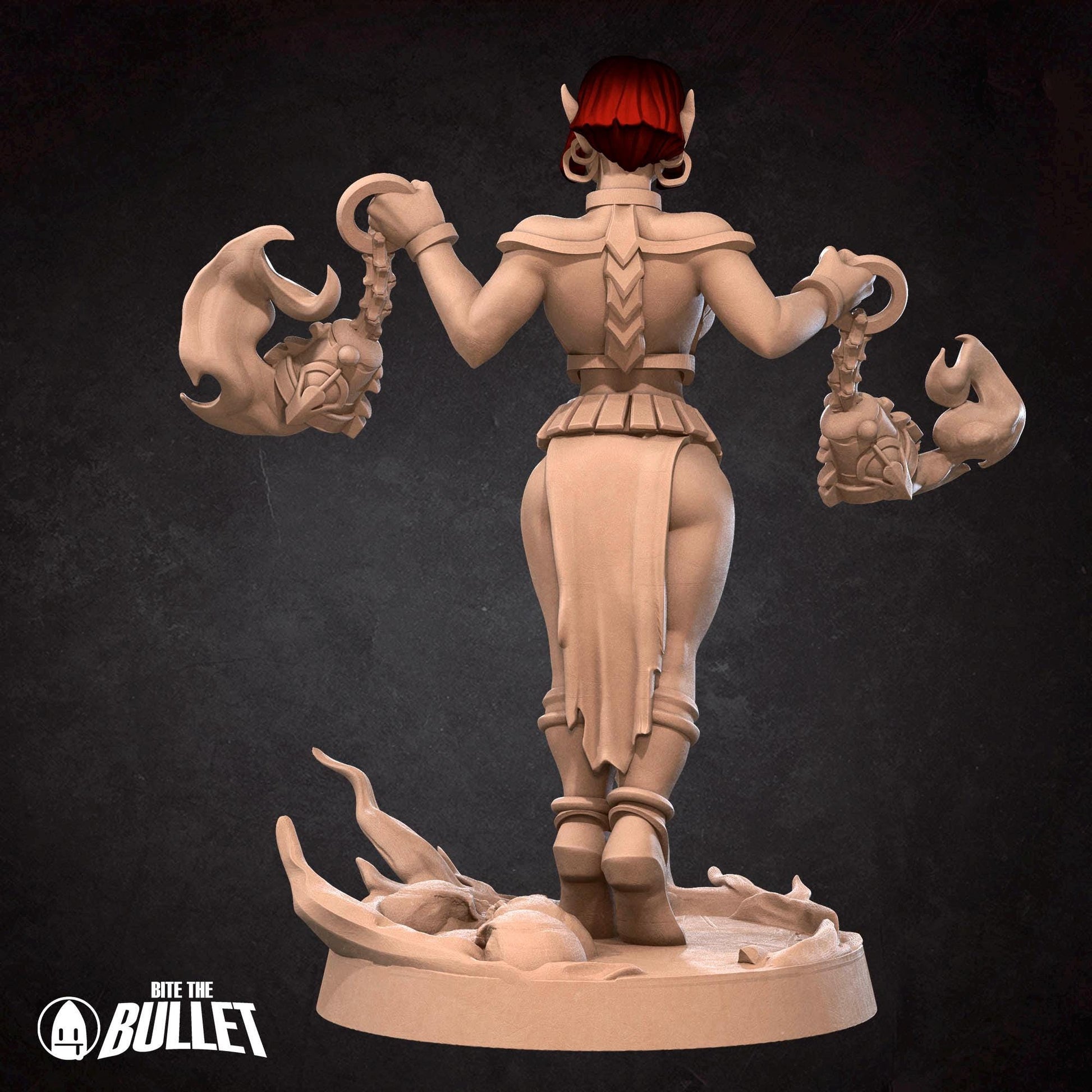 Female Fire Monk Miniature | Tabletop RPG Miniature | Bite the Bullet | Roleplaying 3D Printed Fantasy Mini - 3DPrintDen