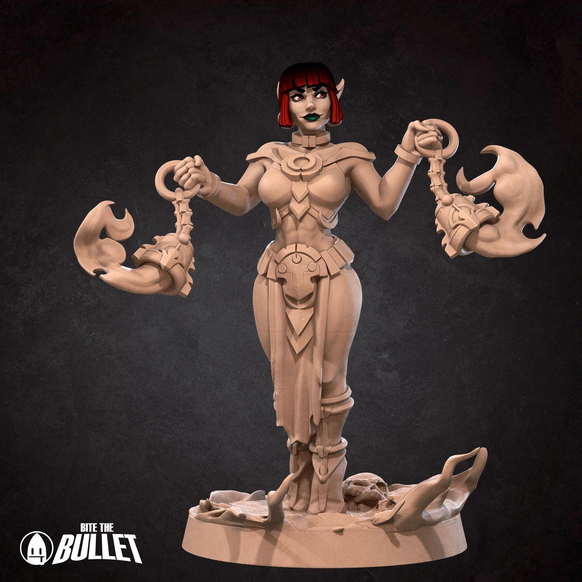 Female Fire Monk Miniature | Tabletop RPG Miniature | Bite the Bullet | Roleplaying 3D Printed Fantasy Mini - 3DPrintDen
