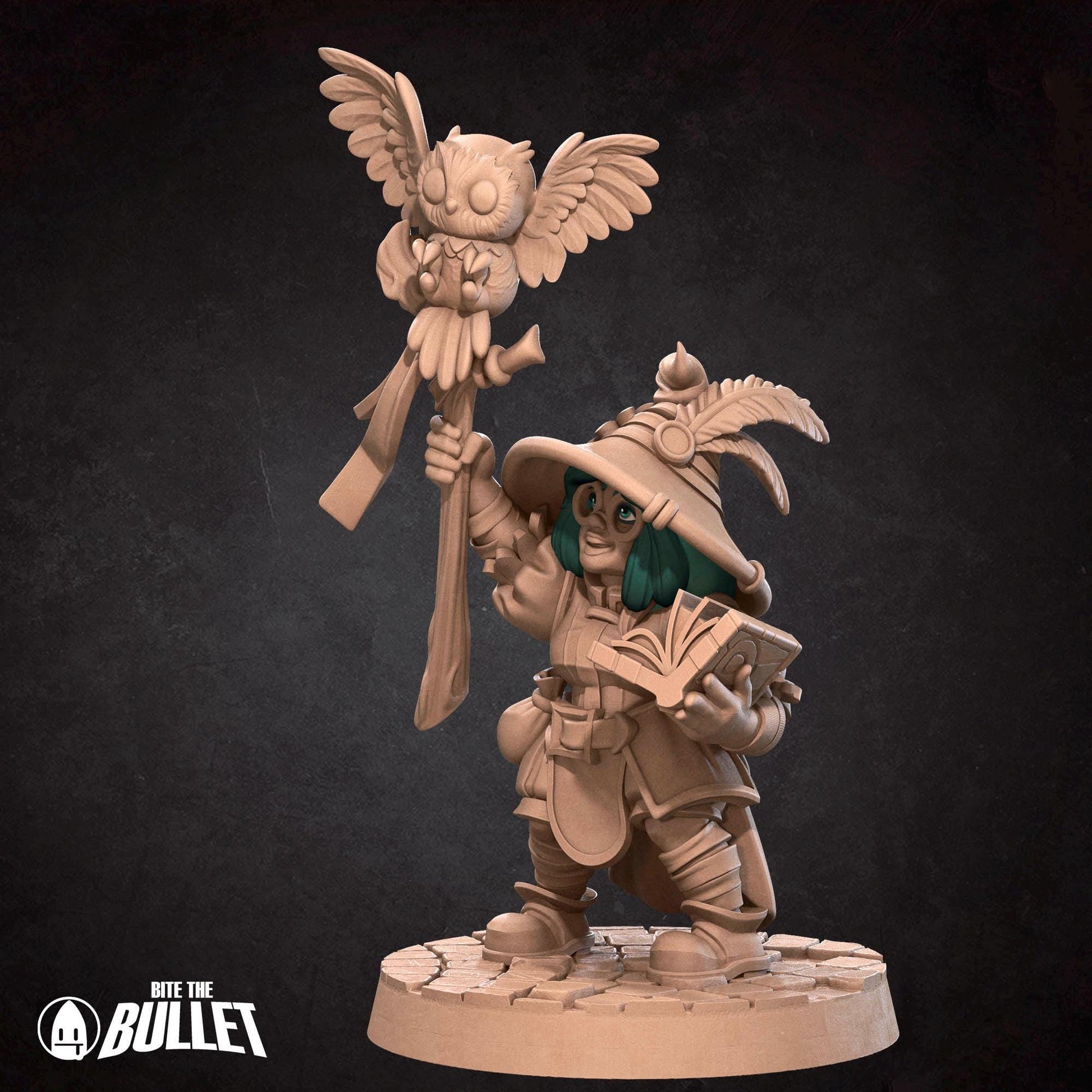 Female Gnome Wizard Miniature | Tabletop RPG Miniature | Bite the Bullet | Roleplaying 3D Printed Fantasy Mini - 3DPrintDen