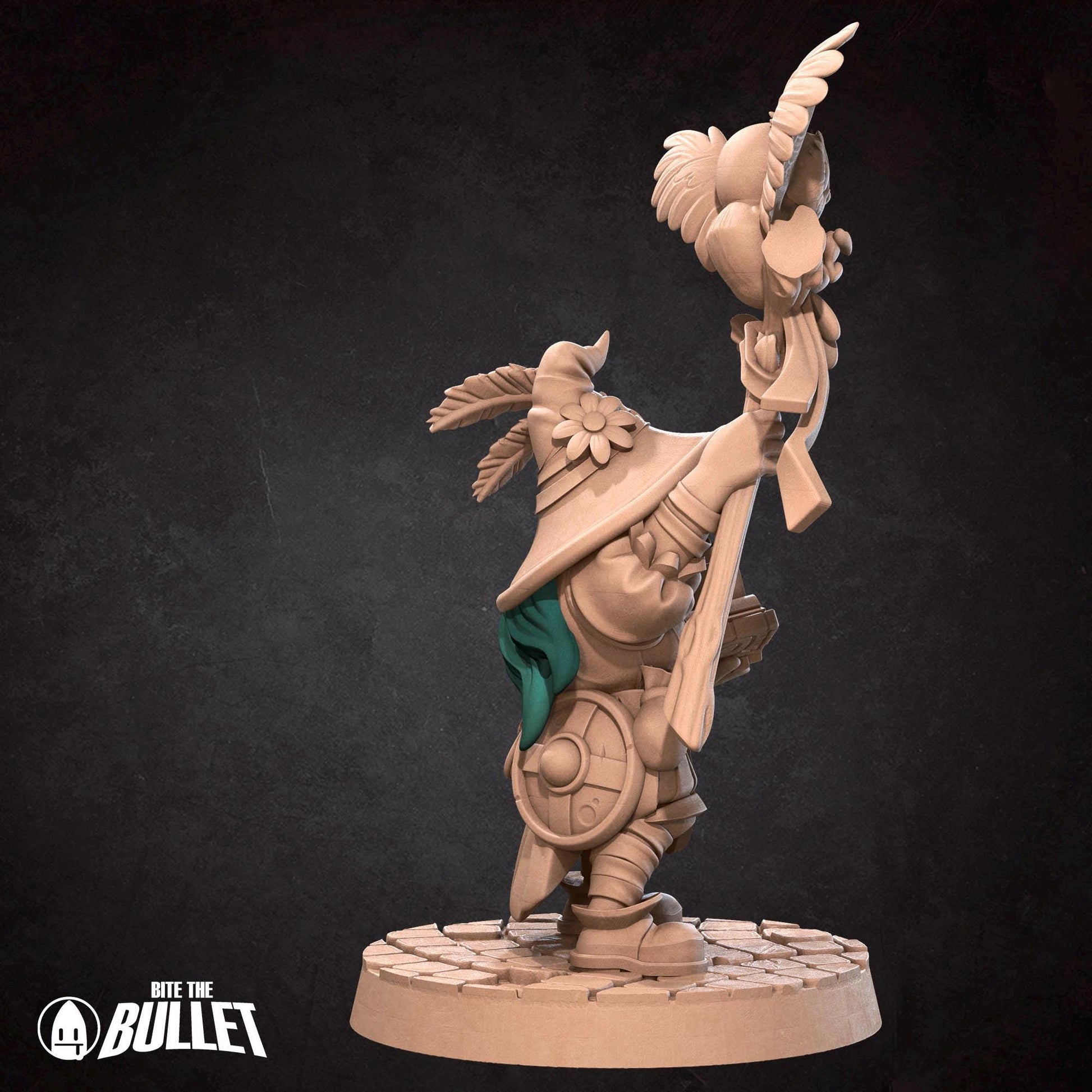 Female Gnome Wizard Miniature | Tabletop RPG Miniature | Bite the Bullet | Roleplaying 3D Printed Fantasy Mini - 3DPrintDen