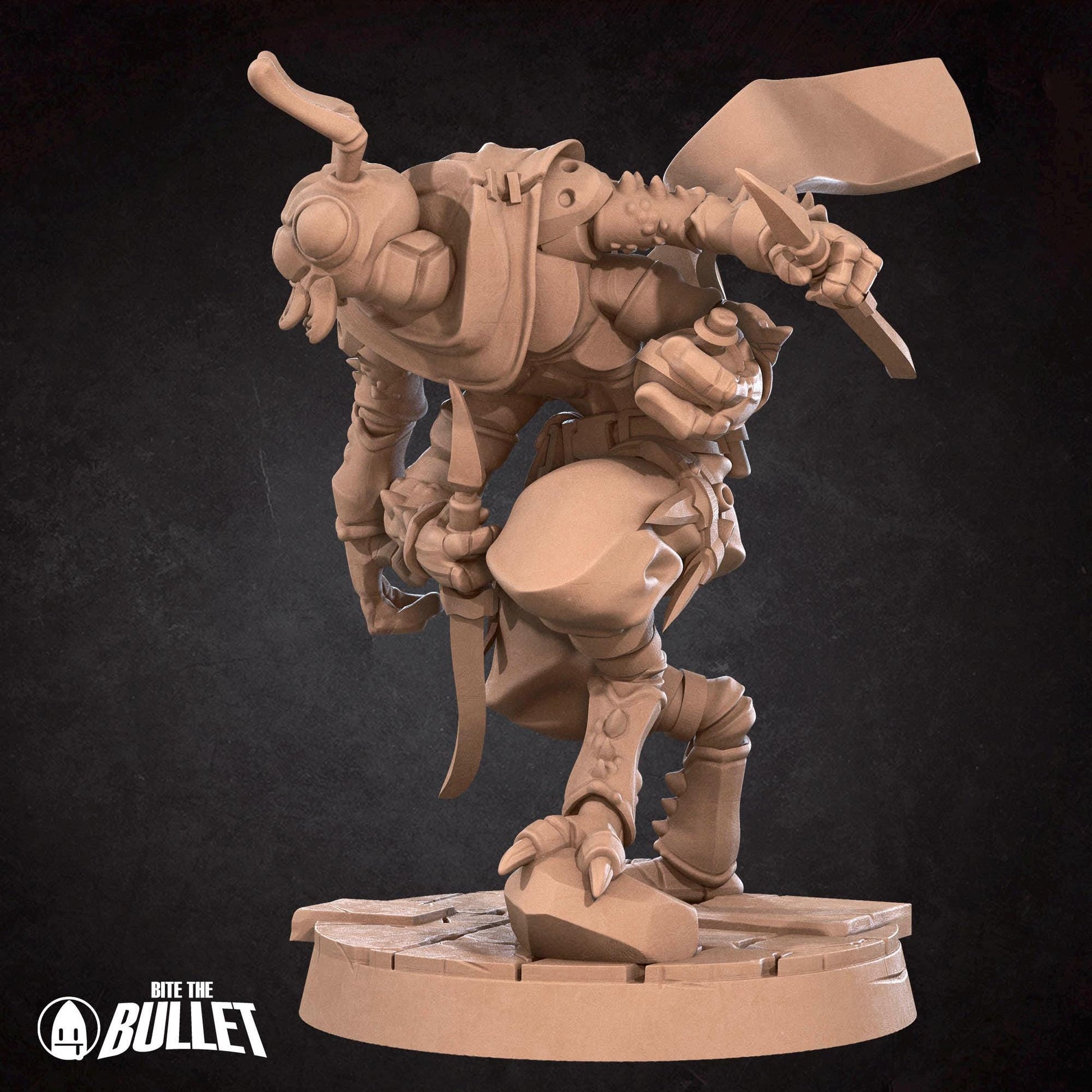 ThriKeen Assassin Miniature | Tabletop RPG Miniature | Bite the Bullet | Roleplaying 3D Printed Fantasy Mini - 3DPrintDen