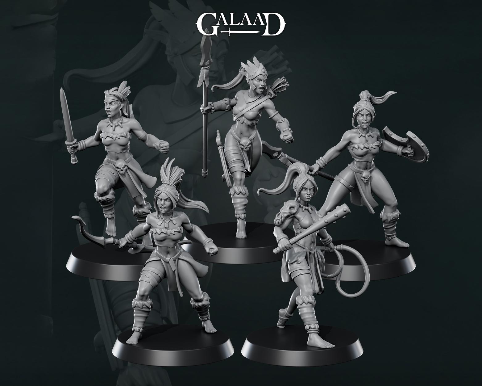 Amazon Miniature | Tabletop RPG Miniature | Galaad Miniatures | Roleplaying 3D Printed Fantasy Mini - 3DPrintDen