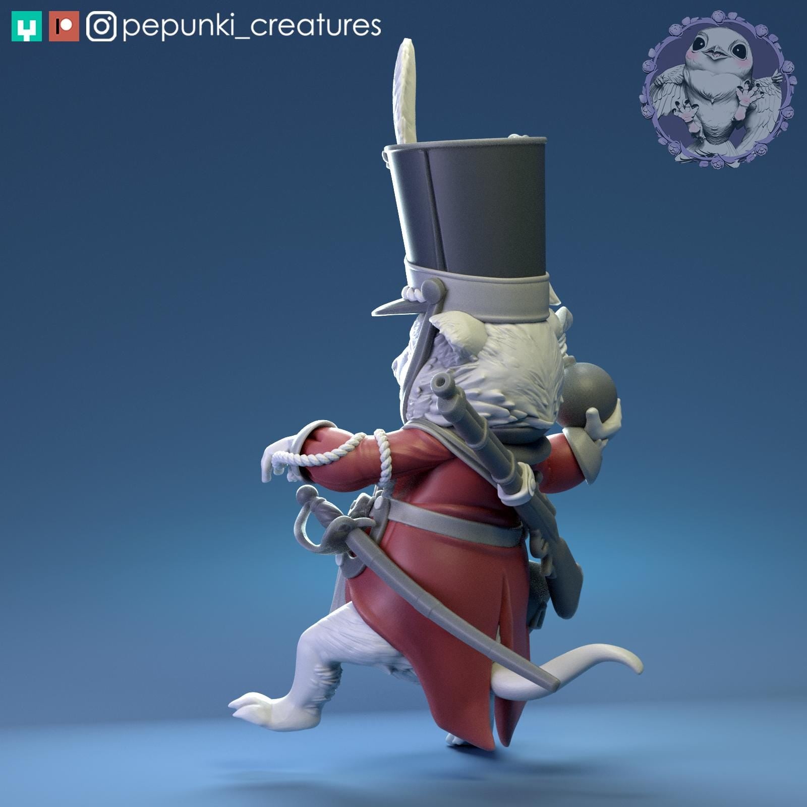 Quokka Soldier Miniature | Tabletop RPG Miniature | Pepunki Creatures | Roleplaying 3D Printed Fantasy Mini - 3DPrintDen