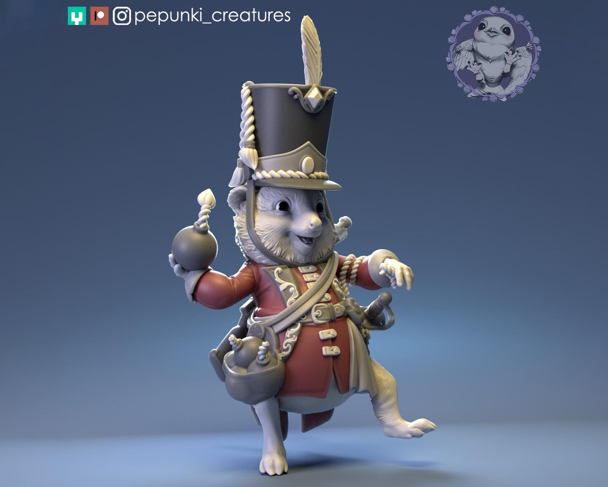 Quokka Soldier Miniature | Tabletop RPG Miniature | Pepunki Creatures | Roleplaying 3D Printed Fantasy Mini - 3DPrintDen