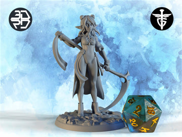 Female Reaper Miniature, Morana | Twin Goddess Miniatures | Tabletop RPG Miniature | Roleplaying 3D Printed Fantasy Mini - 3DPrintDen