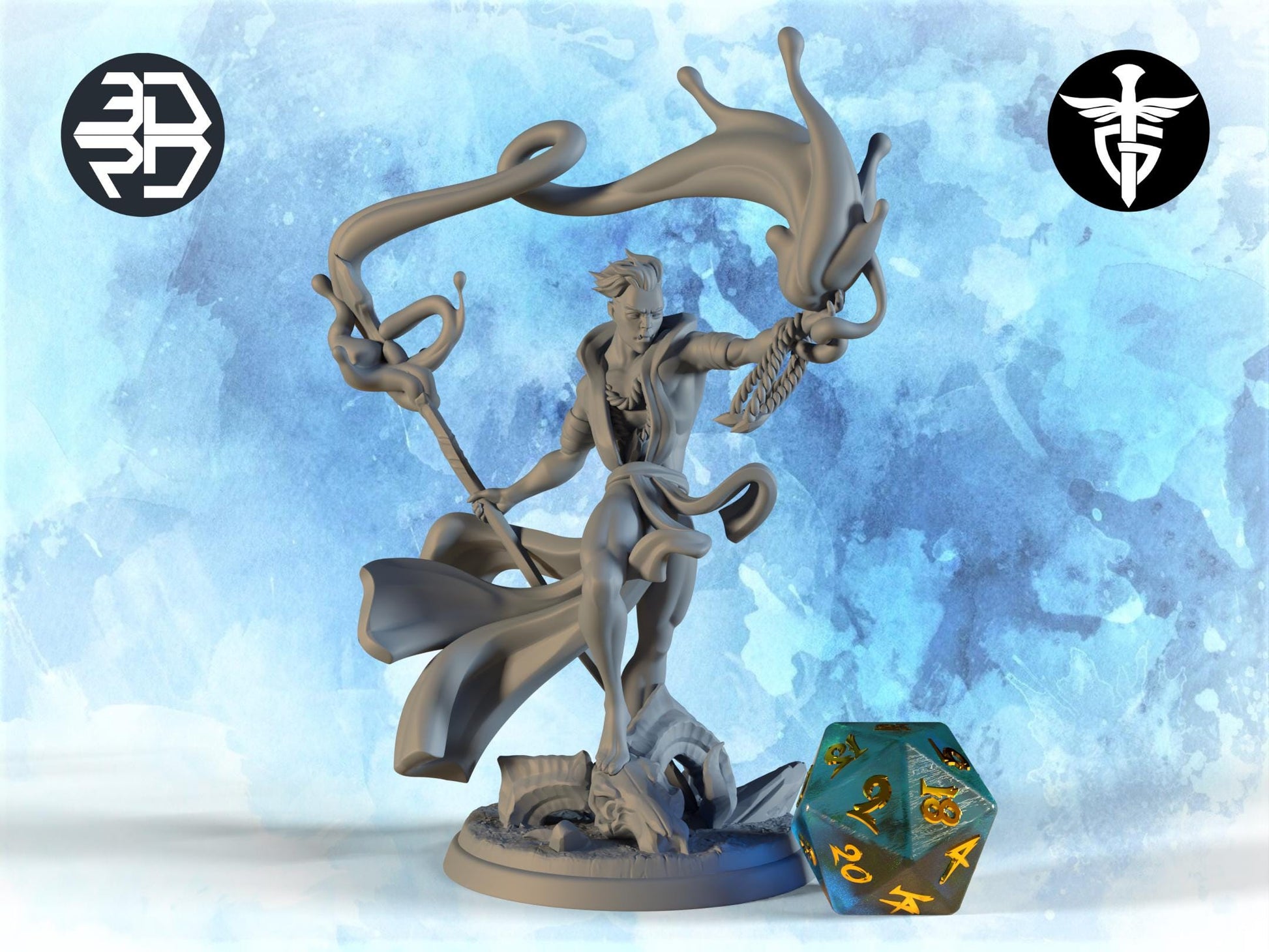 Orc Warlock Miniature | Twin Goddess Miniatures | Tabletop RPG Miniature | Roleplaying 3D Printed Fantasy Mini - 3DPrintDen