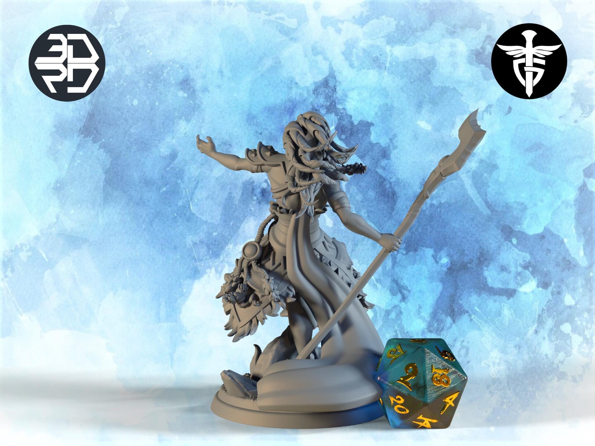 Orc Warlock Miniature | Twin Goddess Miniatures | Tabletop RPG Miniature | Roleplaying 3D Printed Fantasy Mini - 3DPrintDen