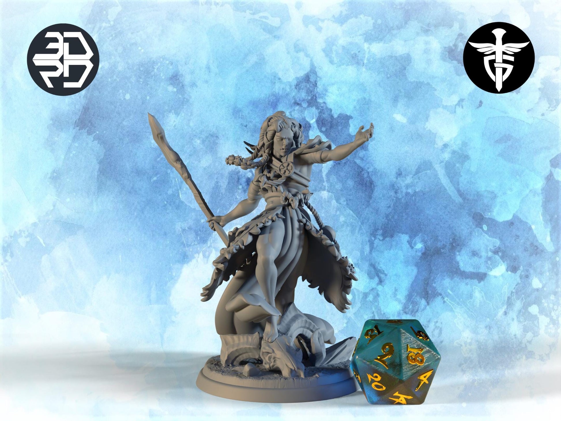 Orc Warlock Miniature | Twin Goddess Miniatures | Tabletop RPG Miniature | Roleplaying 3D Printed Fantasy Mini - 3DPrintDen