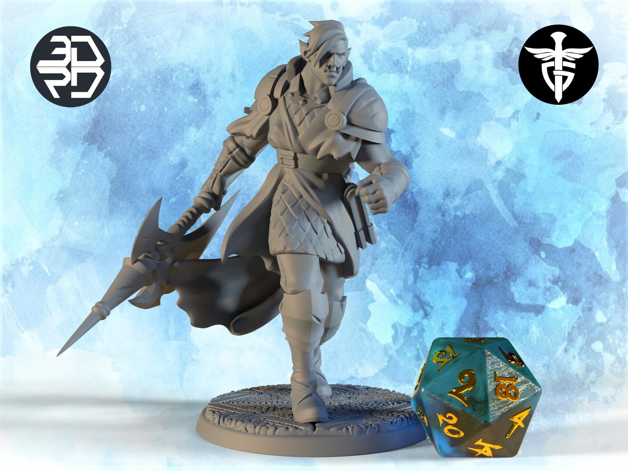 Orc Cleric Miniature, Denthir - Tabletop RPG Mini | 28mm