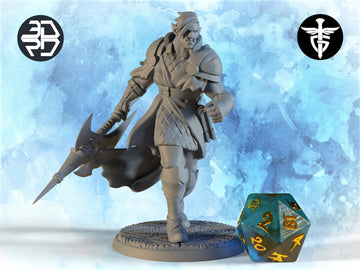 Orc Cleric Miniature, Denthir | Twin Goddess Miniatures | Tabletop RPG Miniature | Roleplaying 3D Printed Fantasy Mini - 3DPrintDen