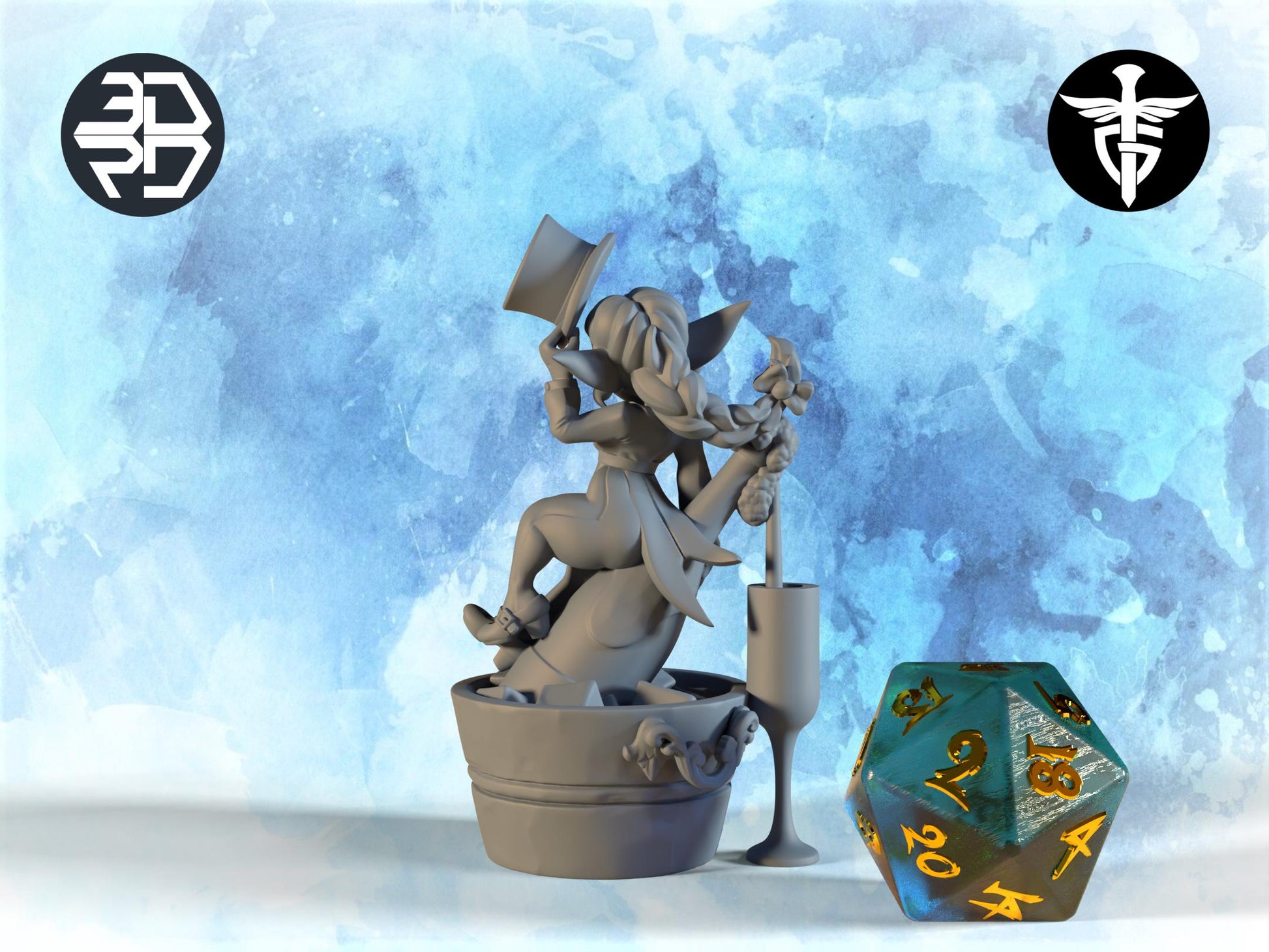 Celebration Goblin Miniature | Twin Goddess Miniatures | Tabletop RPG Miniature | Roleplaying 3D Printed Fantasy Mini - 3DPrintDen
