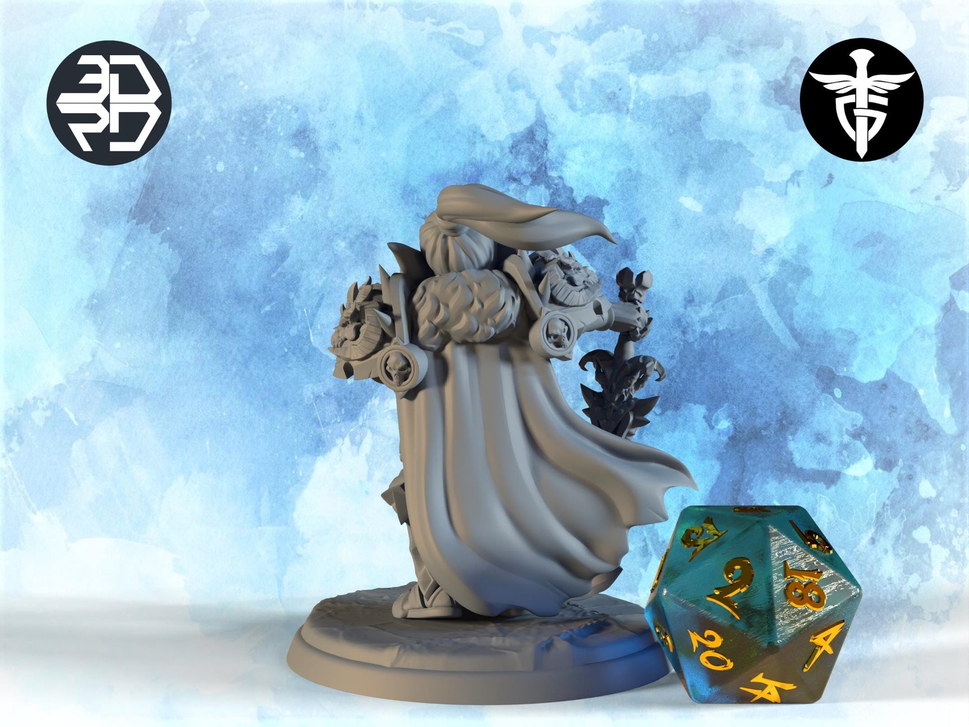 Gnome Oathbreaker Miniature, Runa | Twin Goddess Miniatures | Tabletop RPG Miniature | Roleplaying 3D Printed Fantasy Mini - 3DPrintDen