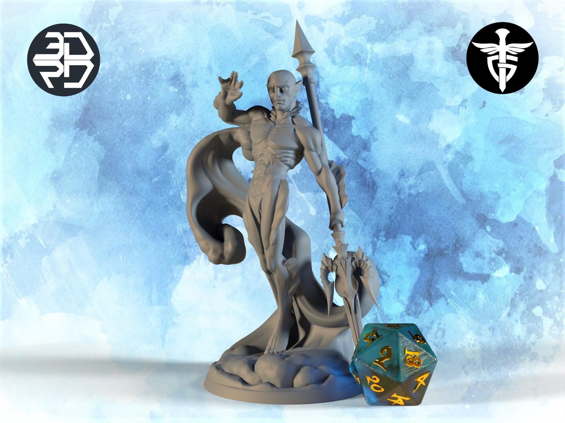 Sahuagin Miniature | Twin Goddess Miniatures | Tabletop RPG Miniature | Roleplaying 3D Printed Fantasy Mini - 3DPrintDen