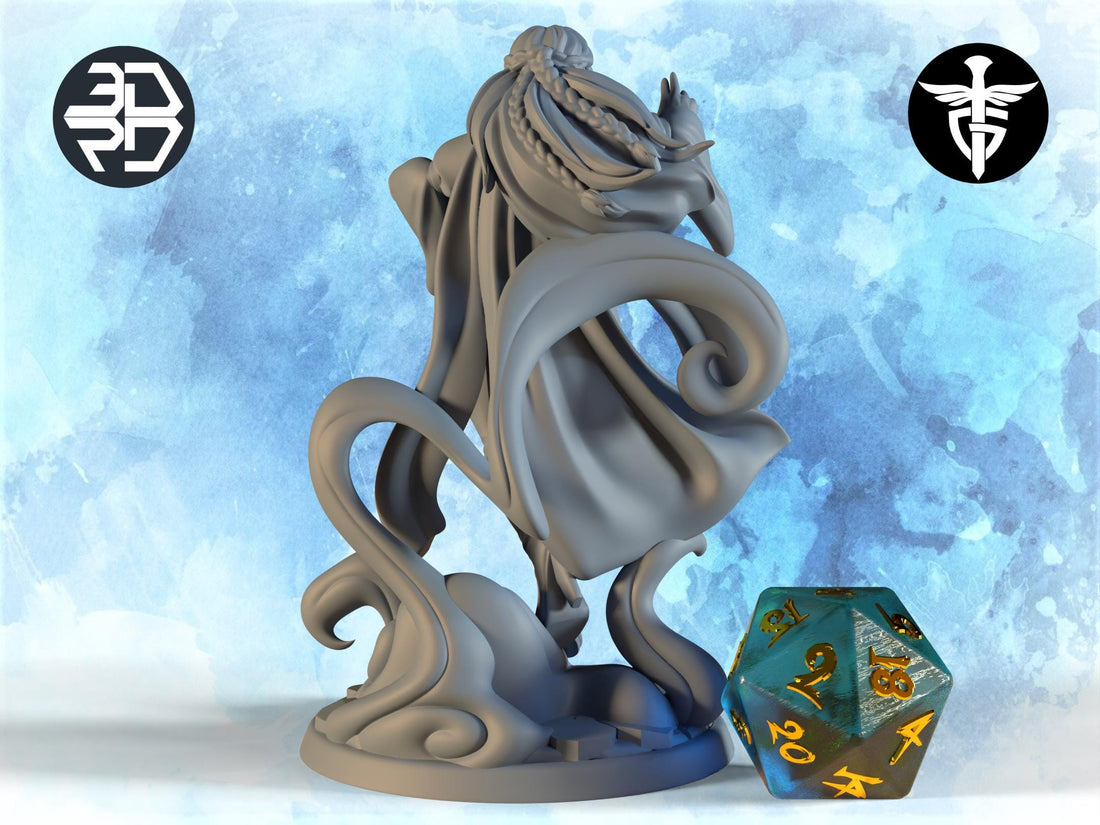 Female Sorceress Miniature, Victoria | Twin Goddess Miniatures | Tabletop RPG Miniature | Roleplaying 3D Printed Fantasy Mini - 3DPrintDen