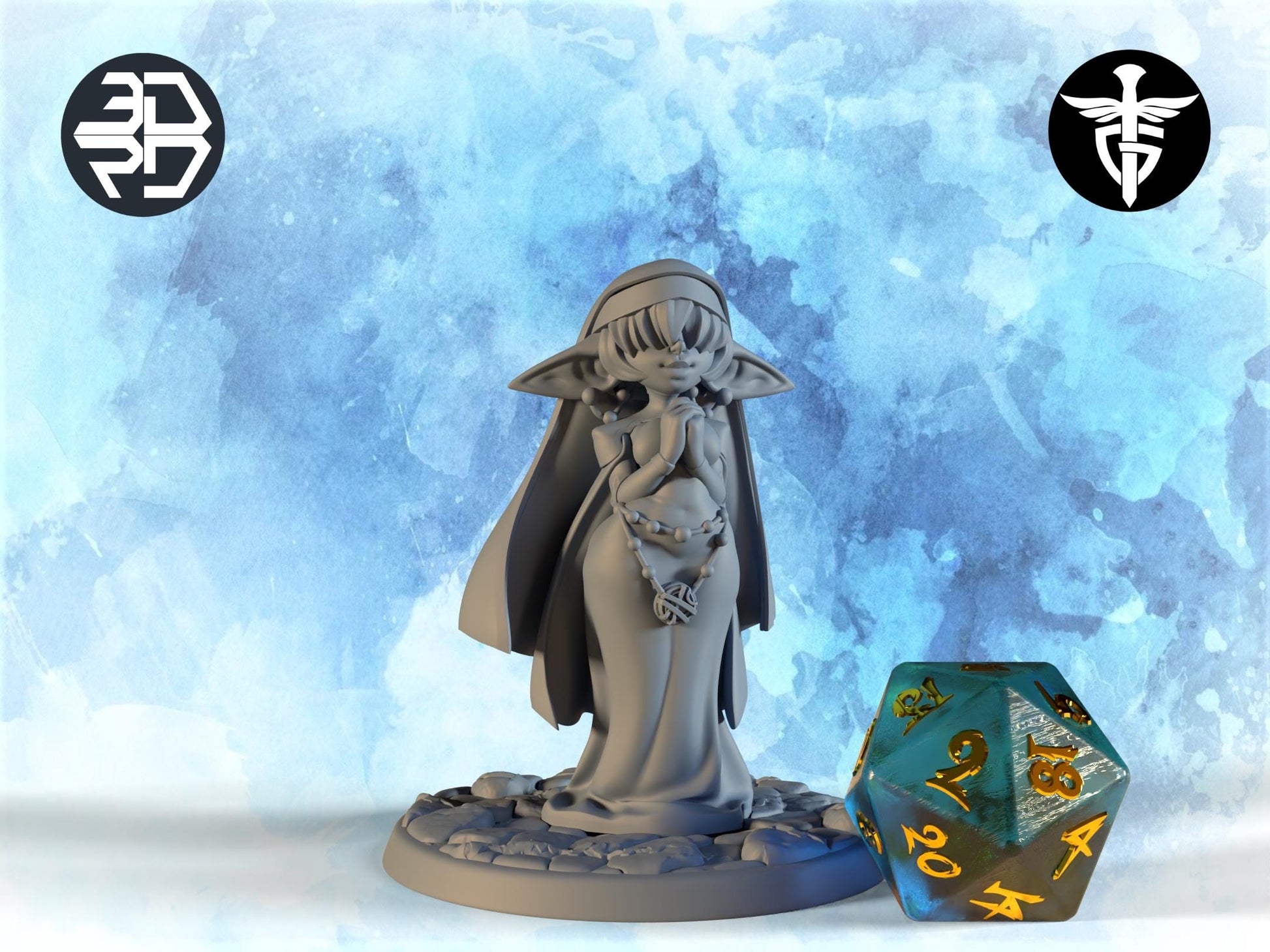 Female Garden Golem Maker Miniature, Constance | Twin Goddess Miniatures | Tabletop RPG Miniature | Roleplaying 3D Printed Fantasy Mini - 3DPrintDen