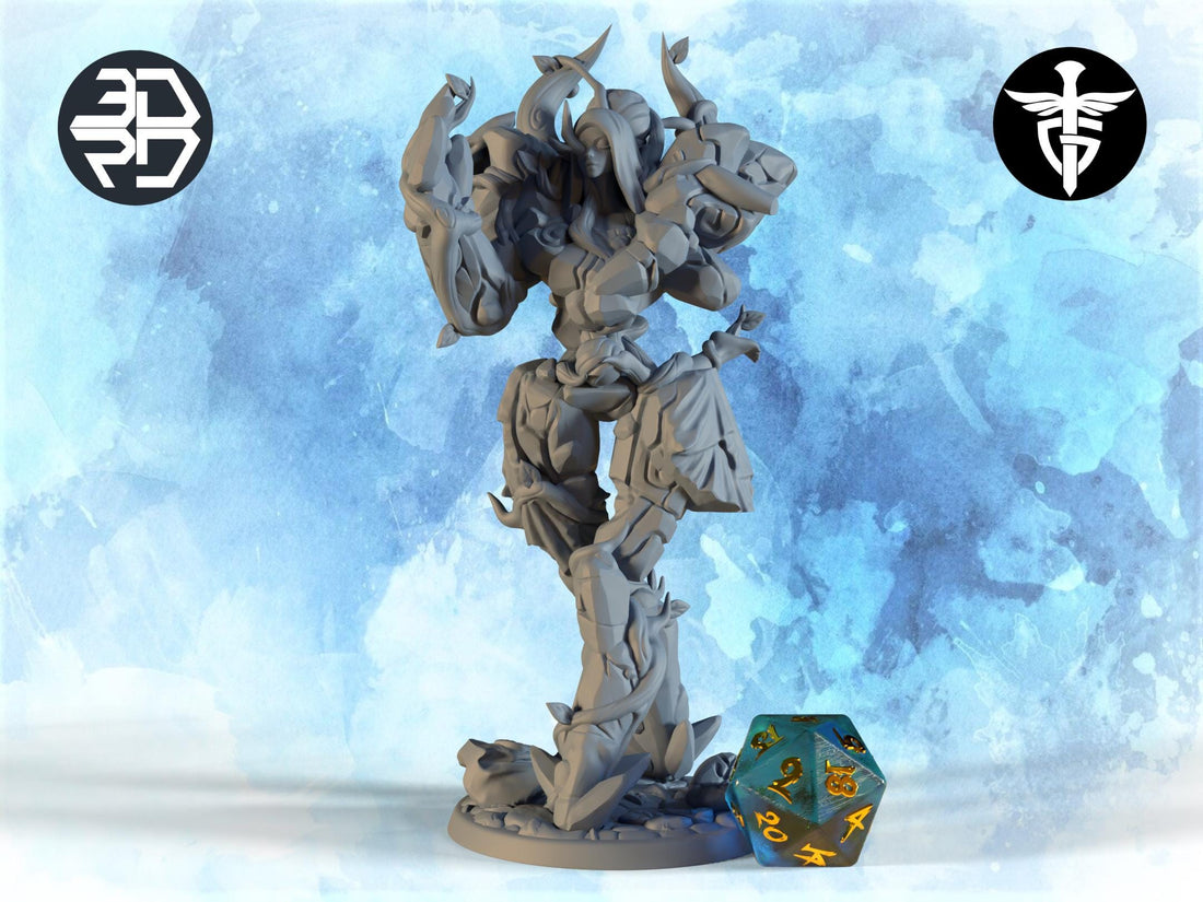 Female Stone Golem Miniature | Twin Goddess Miniatures | Tabletop RPG Miniature | Roleplaying 3D Printed Fantasy Mini - 3DPrintDen
