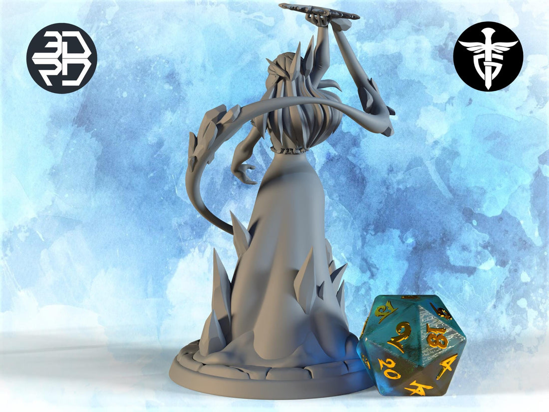 Female Ice Golem Maker Miniature, Glacies | Twin Goddess Miniatures | Tabletop RPG Miniature | Roleplaying 3D Printed Fantasy Mini - 3DPrintDen