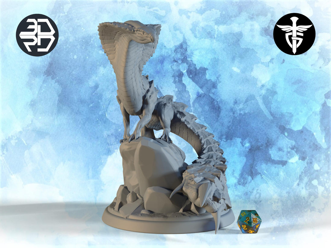 Sand Snake Miniature | Twin Goddess Miniatures | Tabletop RPG Miniature | Roleplaying 3D Printed Fantasy Mini - 3DPrintDen