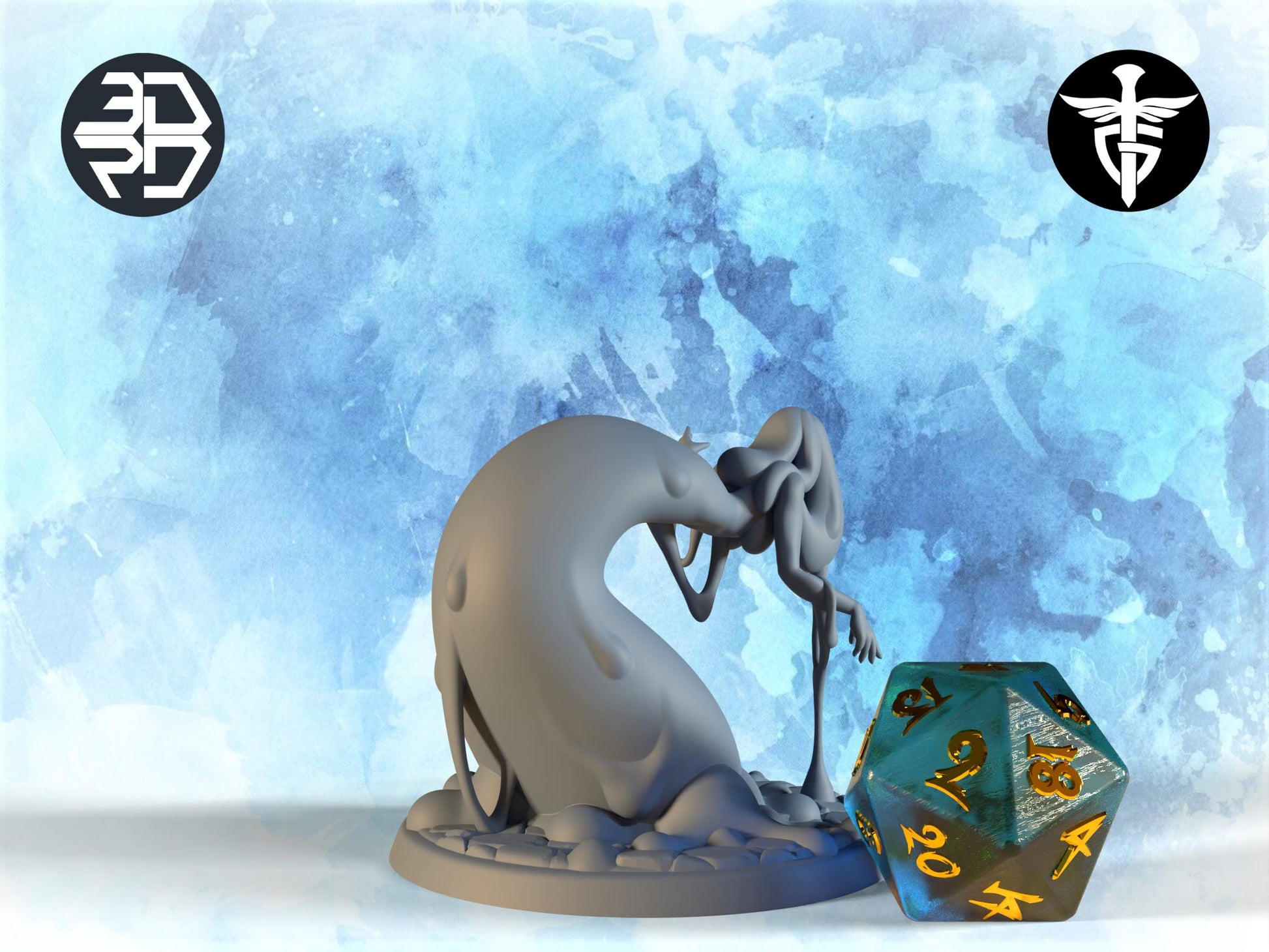 Slime Girl Miniature | Twin Goddess Miniatures | Tabletop RPG Miniature | Roleplaying 3D Printed Fantasy Mini - 3DPrintDen