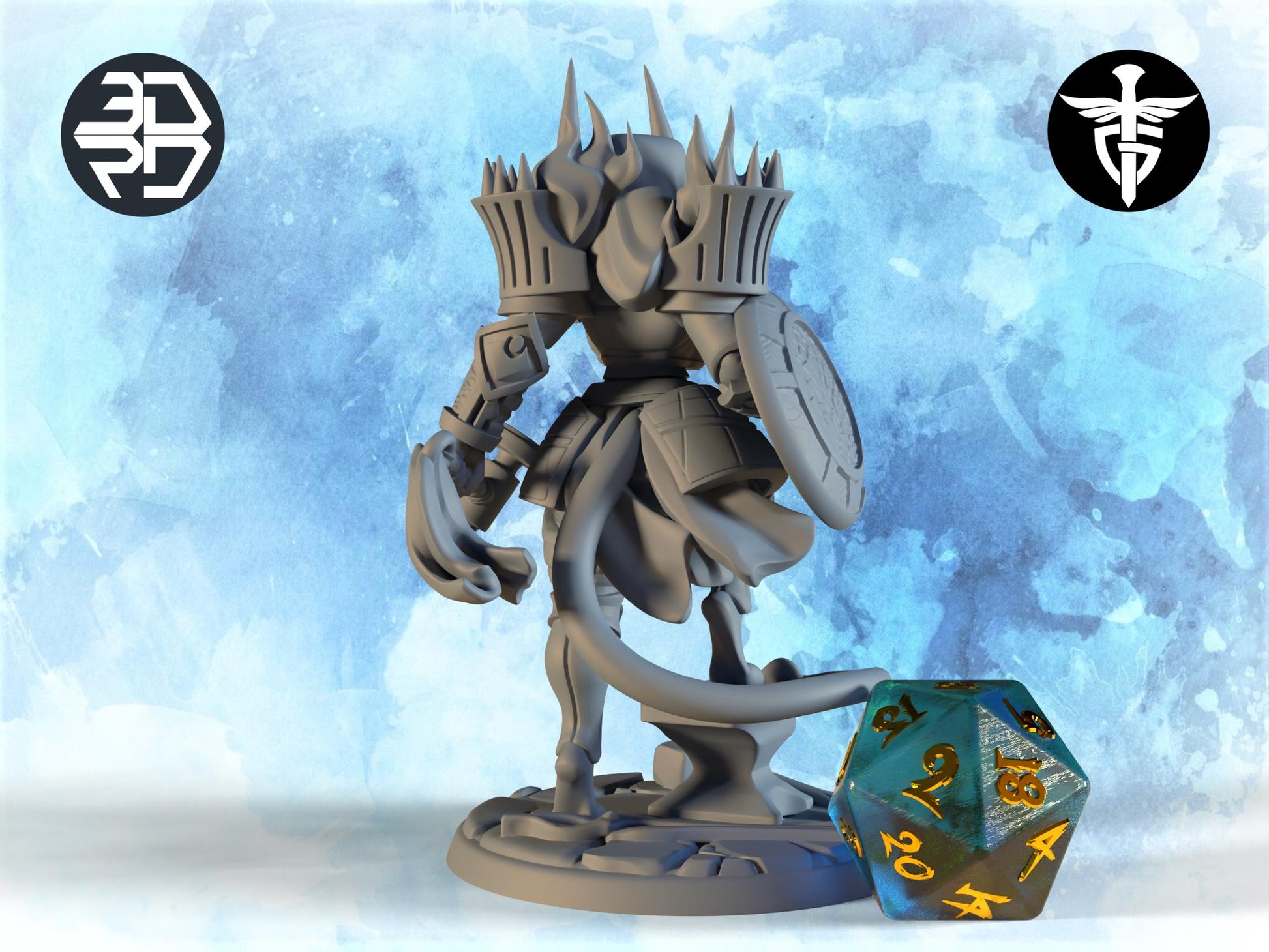 Female Tiefling Cleric Miniature, Dahlia | Twin Goddess Miniatures | Tabletop RPG Miniature | Roleplaying 3D Printed Fantasy Mini - 3DPrintDen