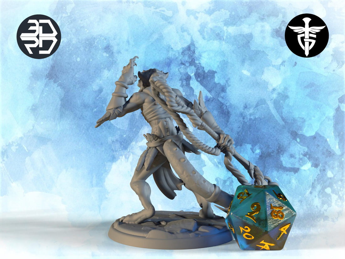 Lizardman Warrior Miniature | Twin Goddess Miniatures | Tabletop RPG Miniature | Roleplaying 3D Printed Fantasy Mini - 3DPrintDen