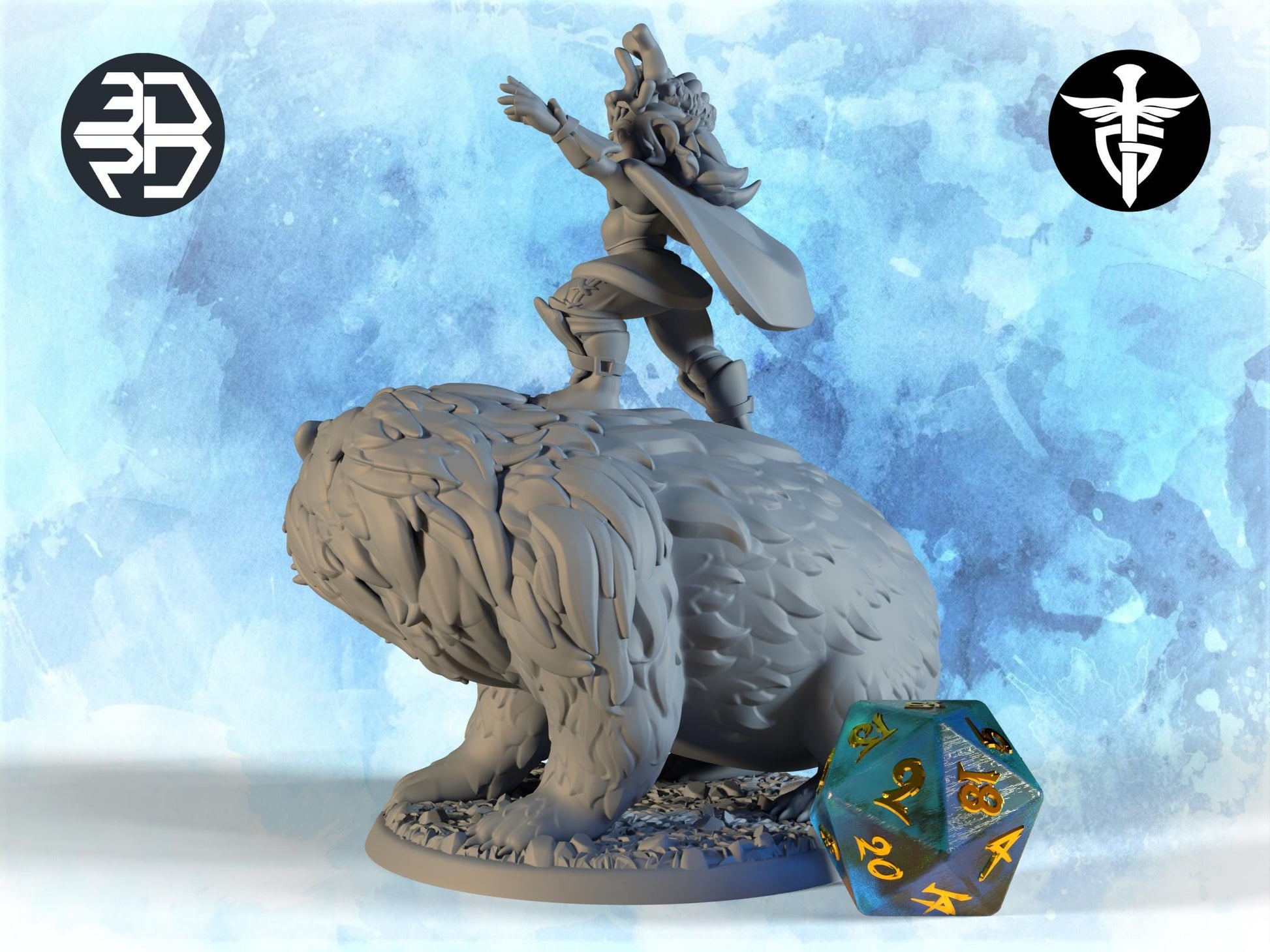 Gnome Druid Miniature | Twin Goddess Miniatures | Tabletop RPG Miniature | Roleplaying 3D Printed Fantasy Mini - 3DPrintDen