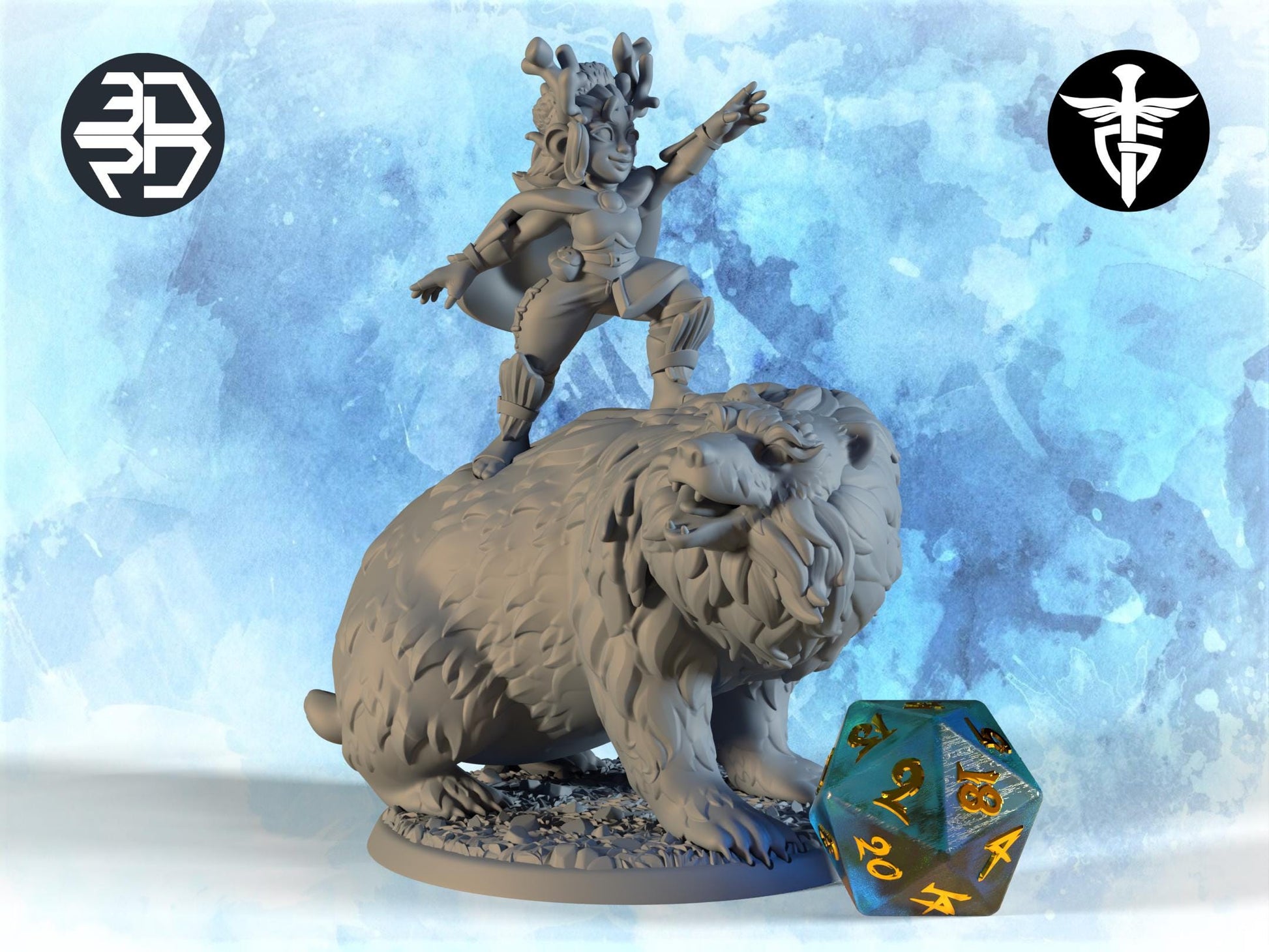 Gnome Druid Miniature | Twin Goddess Miniatures | Tabletop RPG Miniature | Roleplaying 3D Printed Fantasy Mini - 3DPrintDen