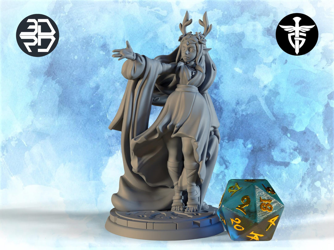 Dragon Goddess Miniature | Twin Goddess Miniatures | Tabletop RPG Miniature | Roleplaying 3D Printed Fantasy Mini - 3DPrintDen