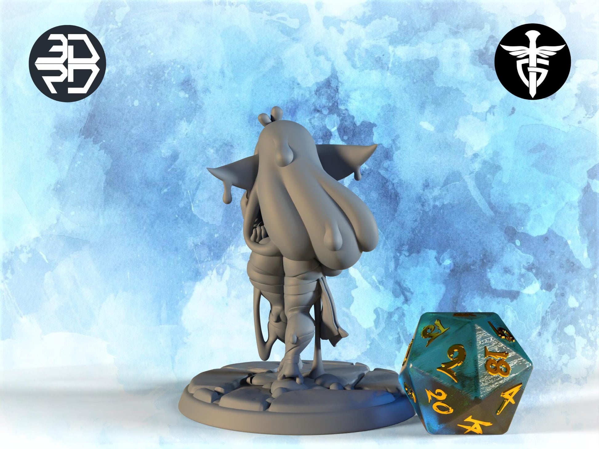 Female Goo-blin Miniature | Twin Goddess Miniatures | Tabletop RPG Miniature | Roleplaying 3D Printed Fantasy Mini - 3DPrintDen