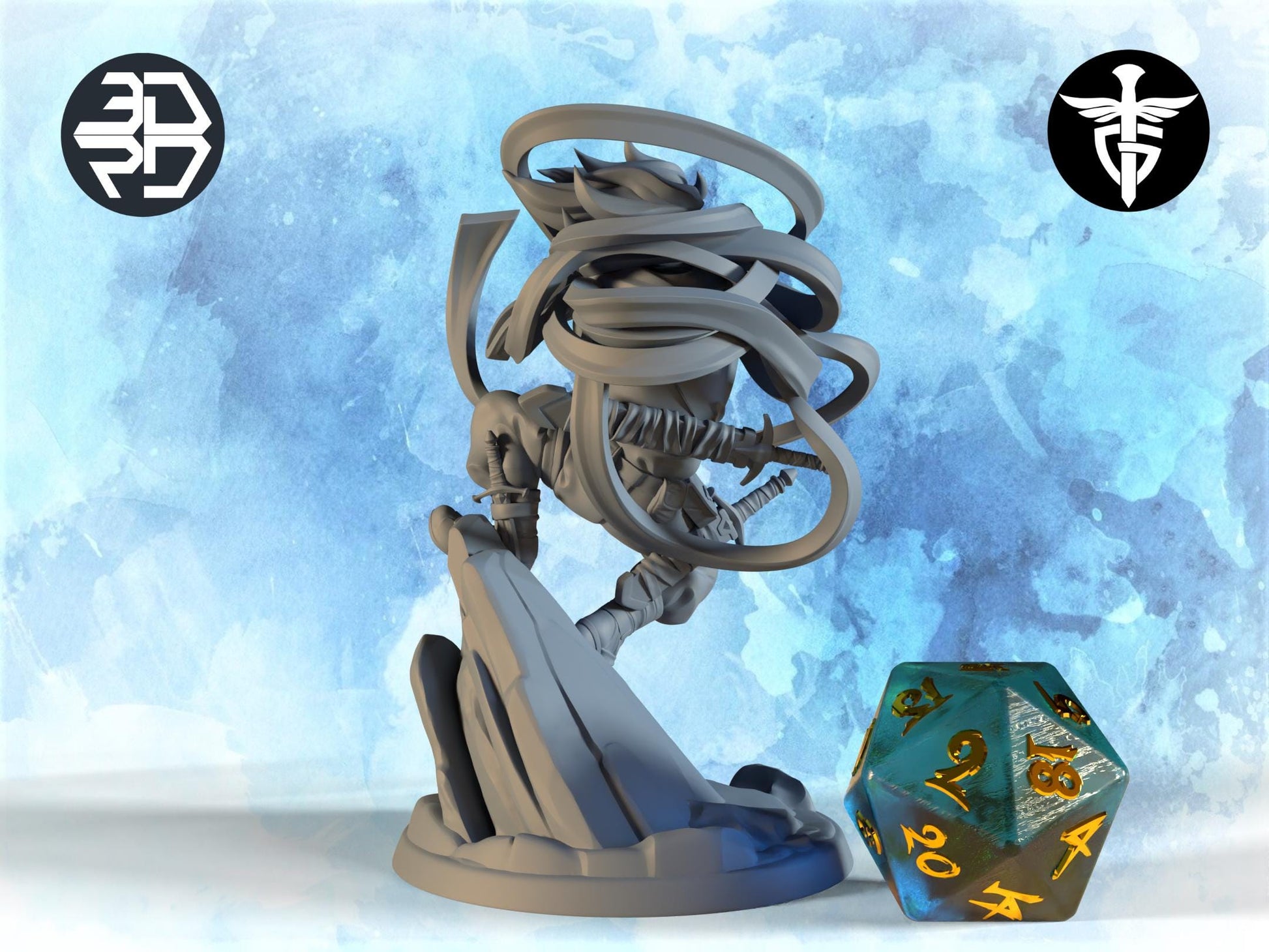 Rogue Miniature, Aizota | Twin Goddess Miniatures | Tabletop RPG Miniature | Roleplaying 3D Printed Fantasy Mini - 3DPrintDen