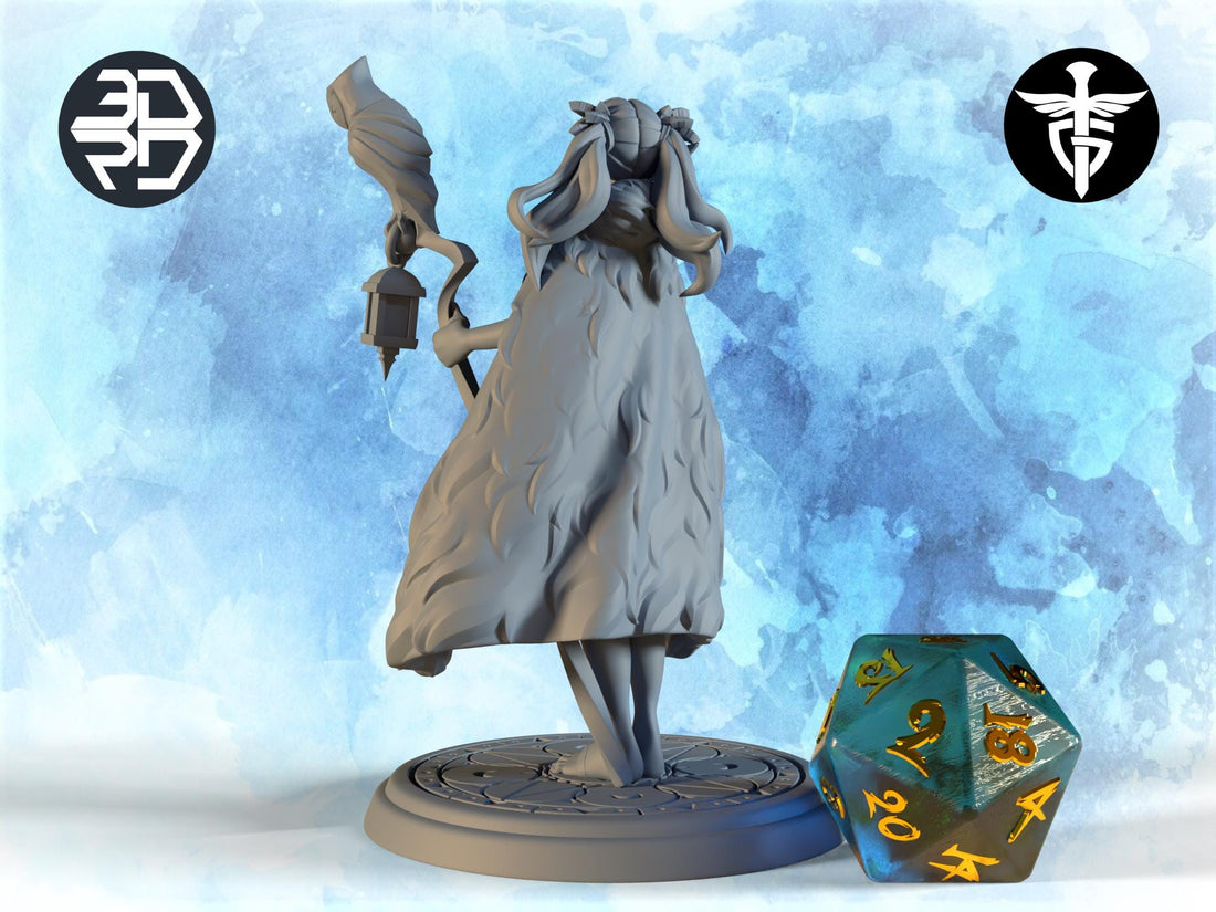 Elven Sorceress Miniature, Yaen | Twin Goddess Miniatures | Tabletop RPG Miniature | Roleplaying 3D Printed Fantasy Mini - 3DPrintDen