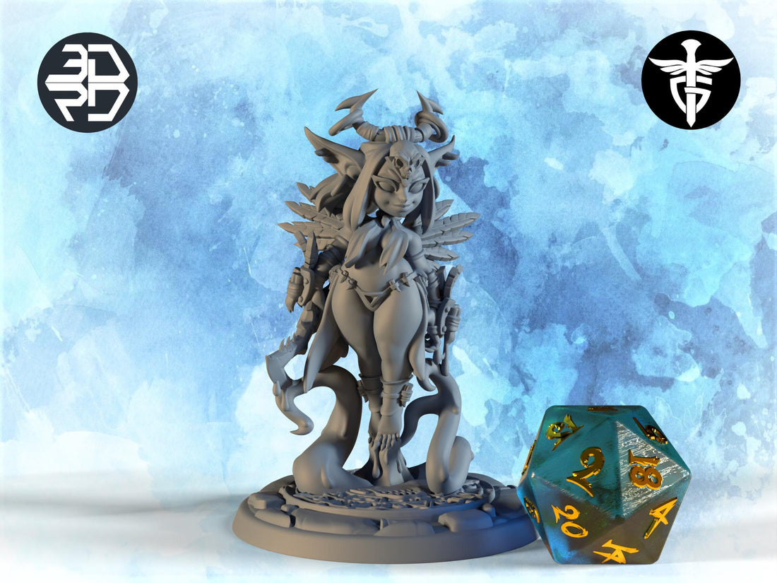 Goblin Blood-Goddess Miniature, Magglubiyette | Twin Goddess Miniatures | Tabletop RPG Miniature | Roleplaying 3D Printed Fantasy Mini - 3DPrintDen