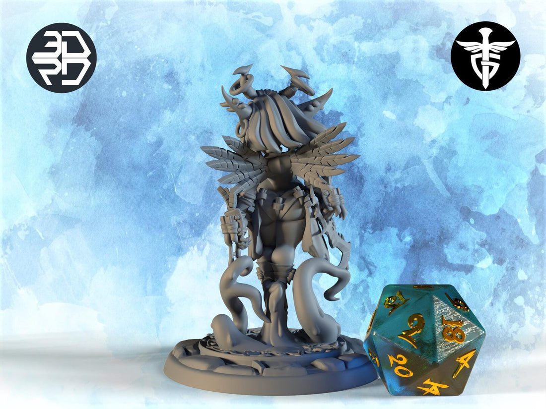 Goblin Blood-Goddess Miniature, Magglubiyette | Twin Goddess Miniatures | Tabletop RPG Miniature | Roleplaying 3D Printed Fantasy Mini - 3DPrintDen