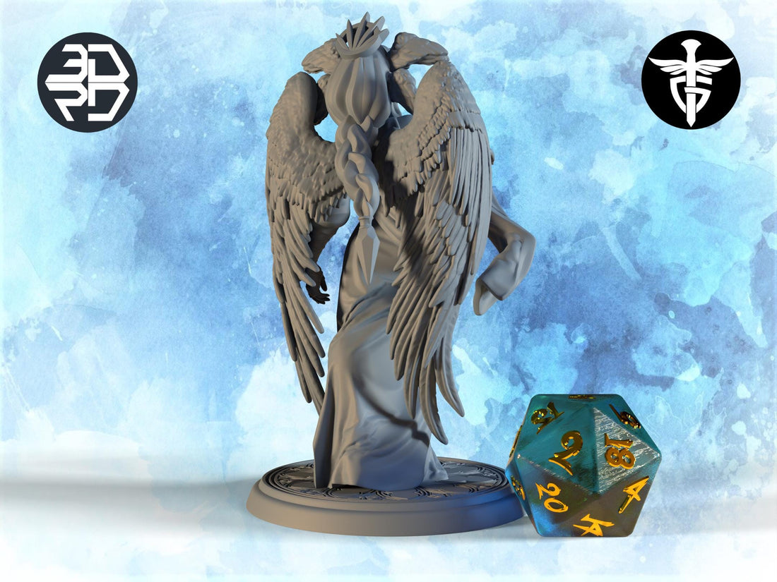 Goddess of Judgement Miniature, Ophelia | Twin Goddess Miniatures | Tabletop RPG Miniature | Roleplaying 3D Printed Fantasy Mini - 3DPrintDen