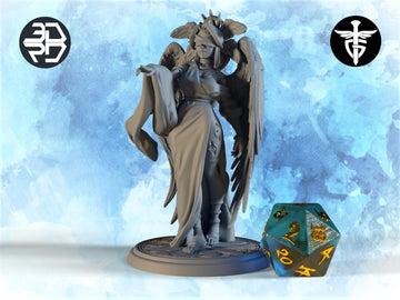 Goddess of Judgement Miniature, Ophelia | Twin Goddess Miniatures | Tabletop RPG Miniature | Roleplaying 3D Printed Fantasy Mini - 3DPrintDen