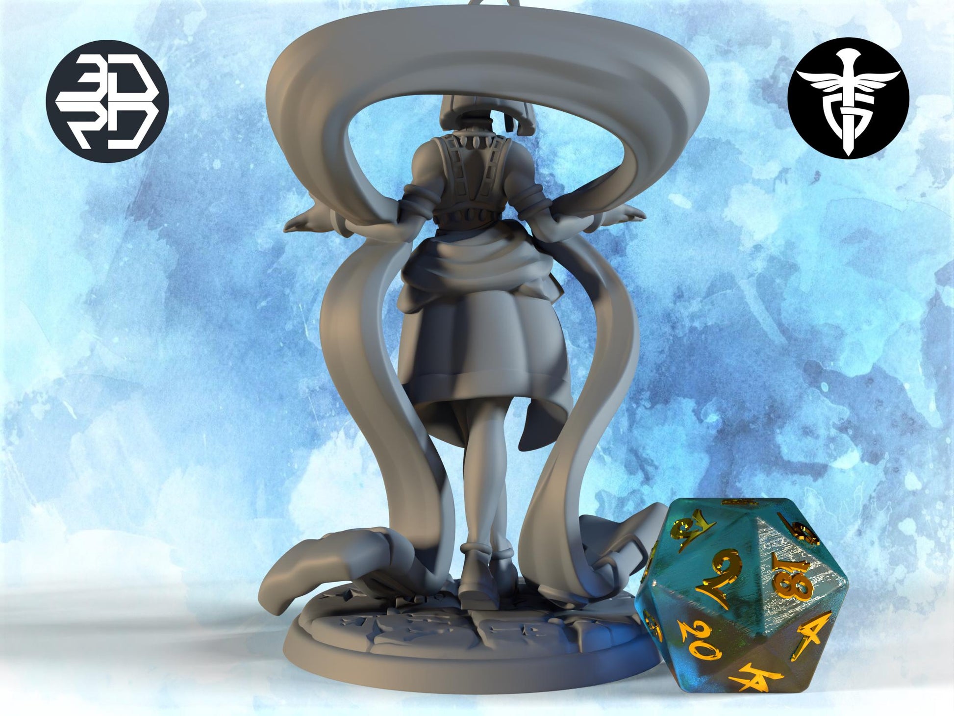 Goddess of the Dunes Miniature, Sehkti | Twin Goddess Miniatures | Tabletop RPG Miniature | Roleplaying 3D Printed Fantasy Mini - 3DPrintDen