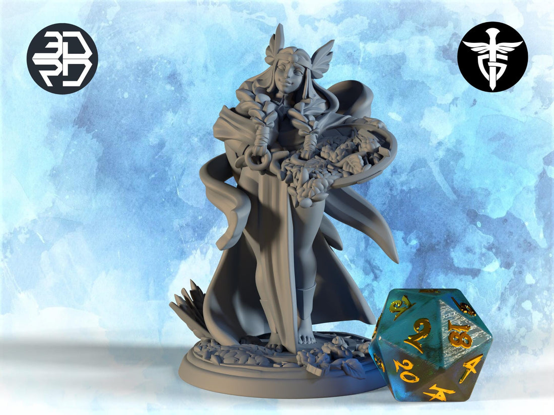 Harvest Goddess Miniature, Vanir | Twin Goddess Miniatures | Tabletop RPG Miniature | Roleplaying 3D Printed Fantasy Mini - 3DPrintDen