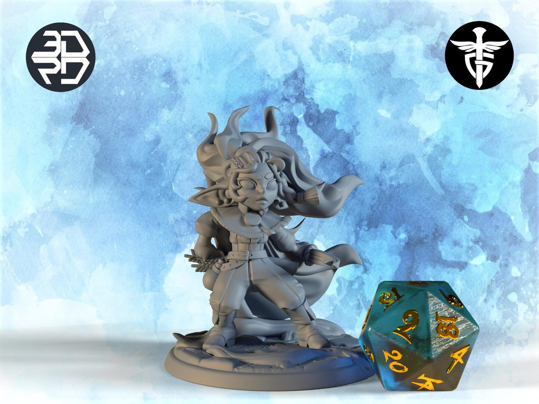 Female Goblin Miniature, Gren | Twin Goddess Miniatures | Tabletop RPG Miniature | Roleplaying 3D Printed Fantasy Mini - 3DPrintDen