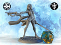 Vampire Huntress Miniature, Hellsin | Twin Goddess Miniatures | Tabletop RPG Miniature | Roleplaying 3D Printed Fantasy Mini - 3DPrintDen