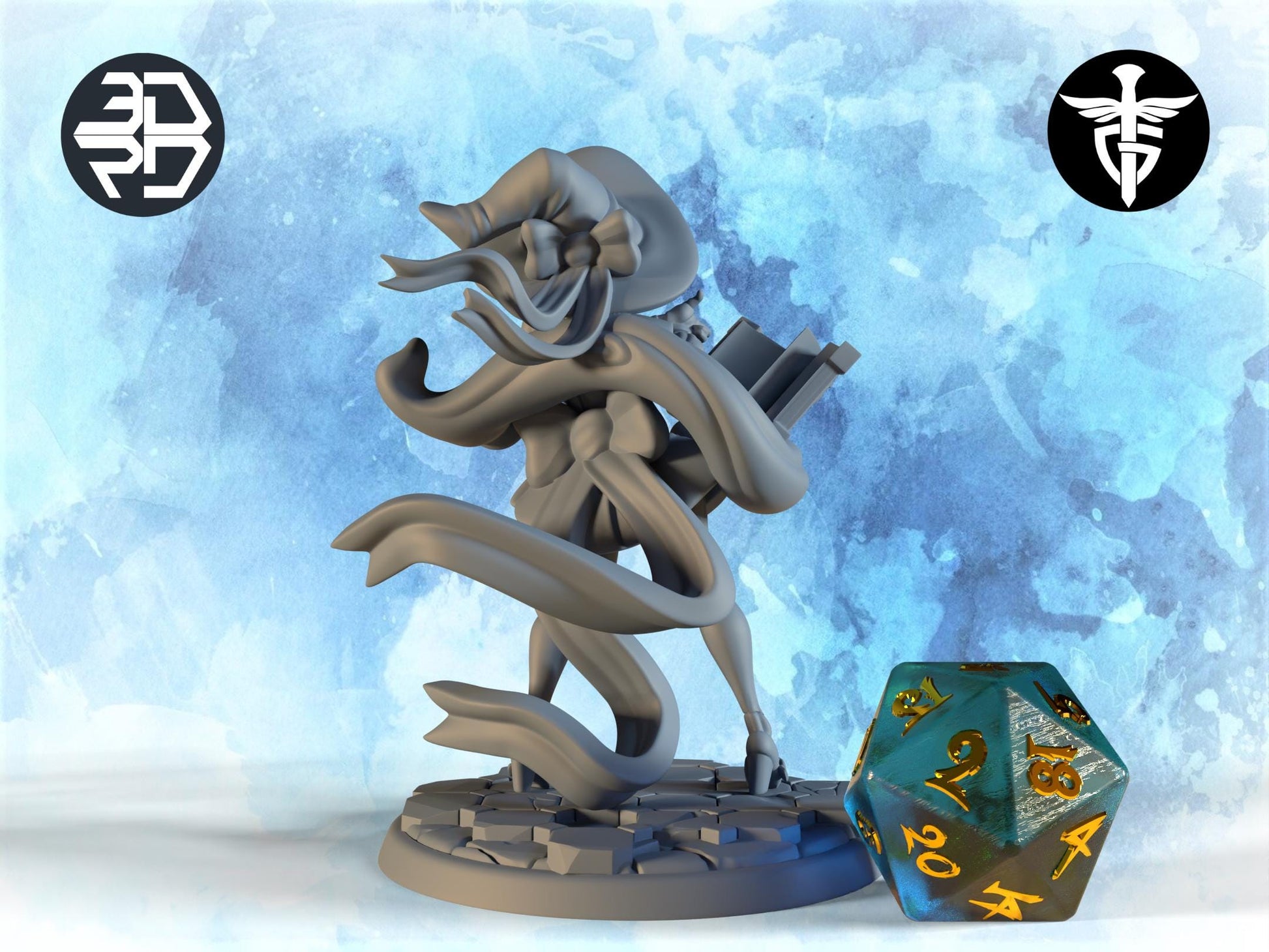 Female Warfoged Wizard Miniature | Twin Goddess Miniatures | Tabletop RPG Miniature | Roleplaying 3D Printed Fantasy Mini - 3DPrintDen