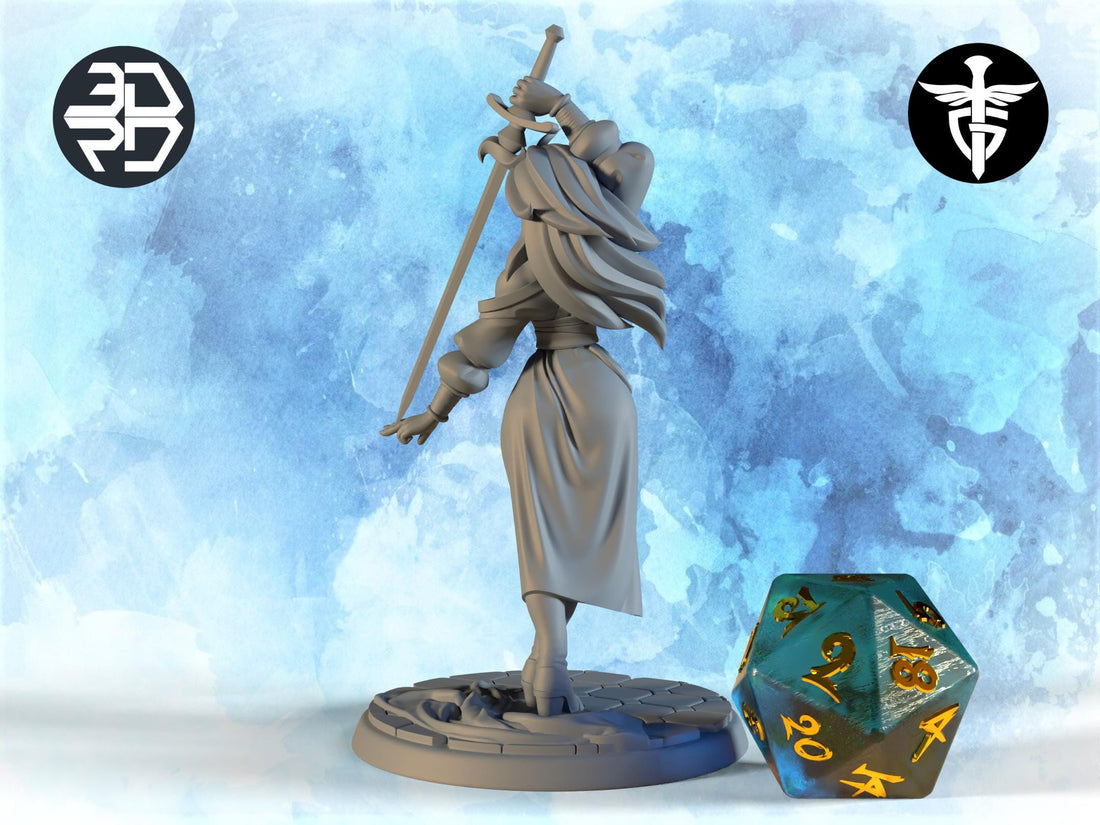 Desert Duelist Miniature, Iibra | Twin Goddess Miniatures | Tabletop RPG Miniature | Roleplaying 3D Printed Fantasy Mini - 3DPrintDen