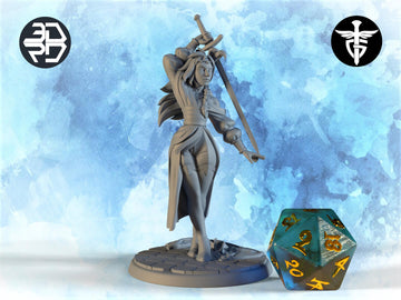 Desert Duelist Miniature, Iibra | Twin Goddess Miniatures | Tabletop RPG Miniature | Roleplaying 3D Printed Fantasy Mini - 3DPrintDen