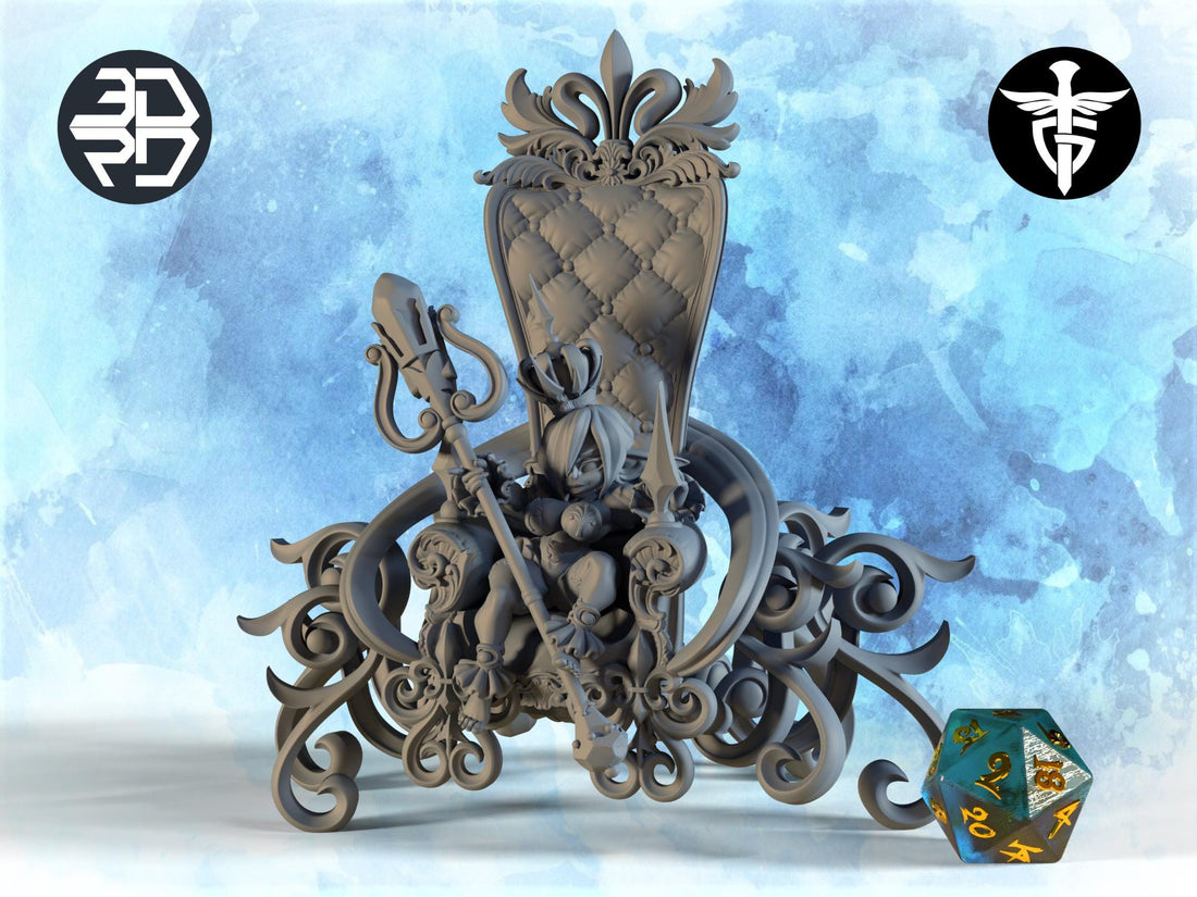 Goblin Queen Miniature | Twin Goddess Miniatures | Tabletop RPG Miniature | Roleplaying 3D Printed Fantasy Mini - 3DPrintDen