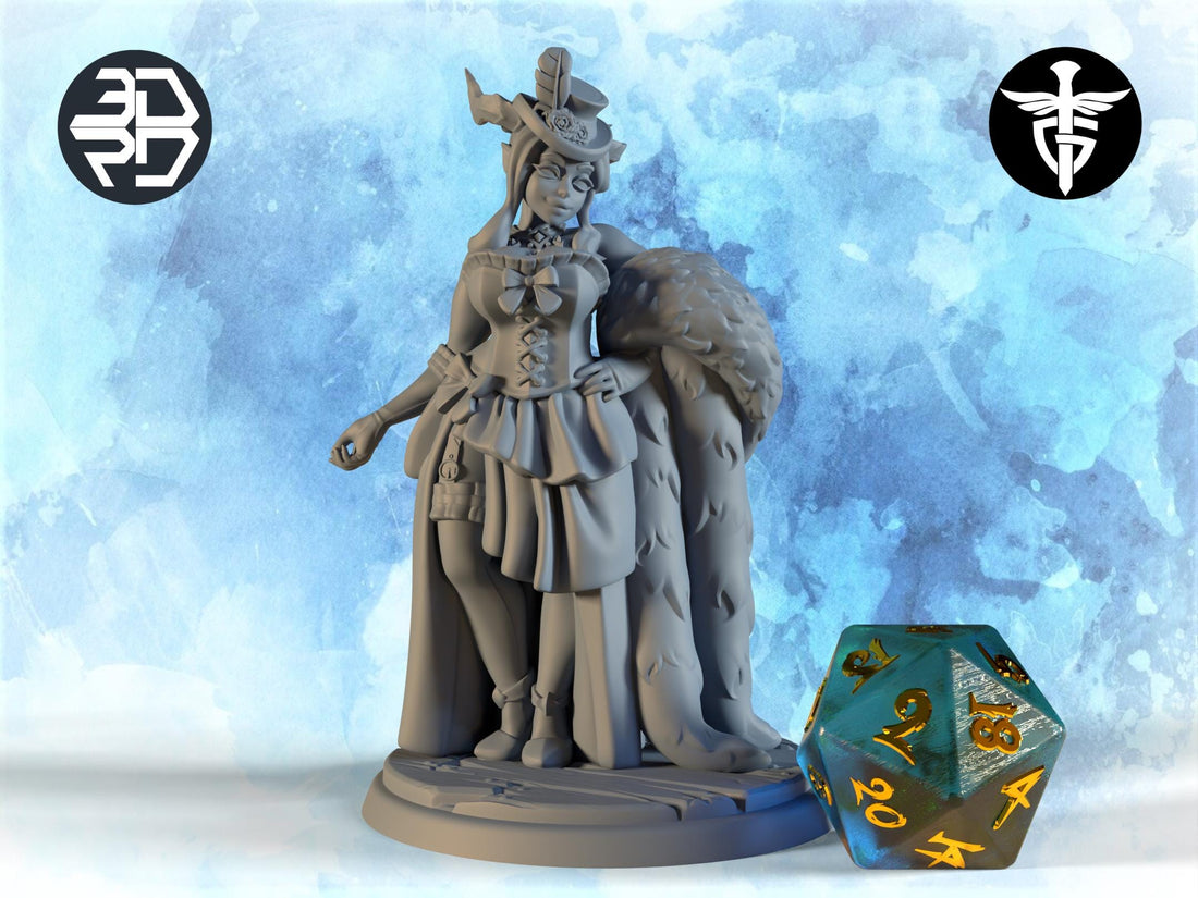Saloon Succubus Miniature | Twin Goddess Miniatures | Tabletop RPG Miniature | Roleplaying 3D Printed Fantasy Mini - 3DPrintDen