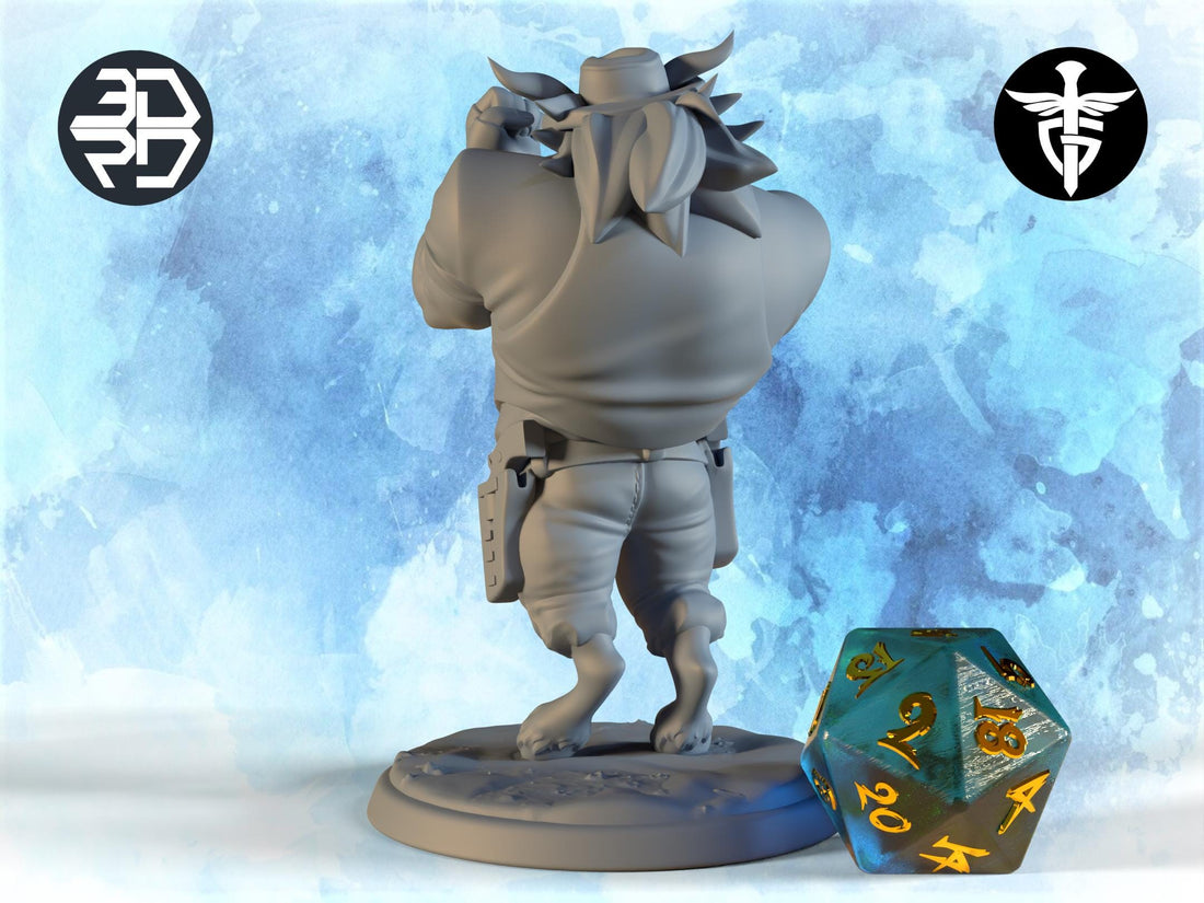 Satyr Cowboy Biker Miniature | Twin Goddess Miniatures | Tabletop RPG Miniature | Roleplaying 3D Printed Fantasy Mini - 3DPrintDen