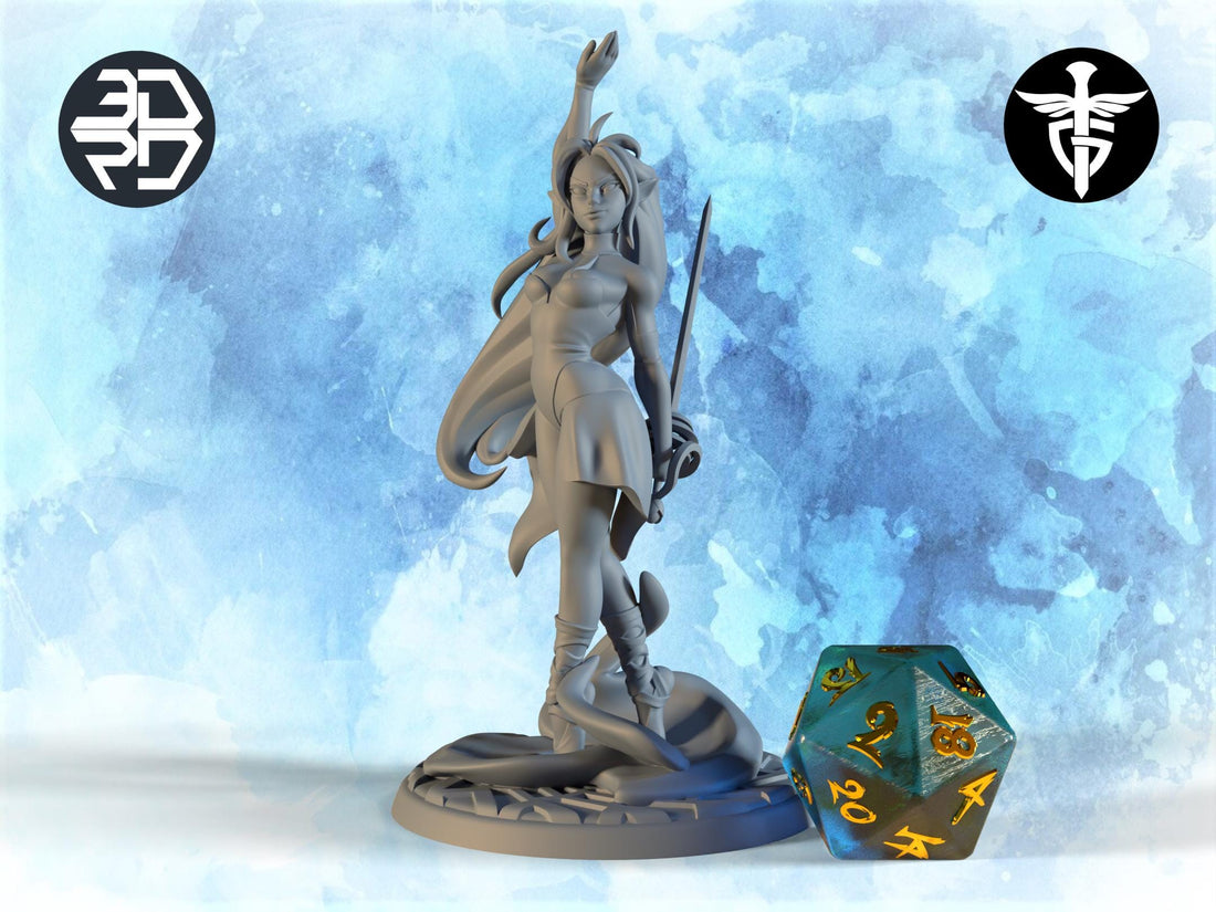 Web Dancer Miniature | Twin Goddess Miniatures | Tabletop RPG Miniature | Roleplaying 3D Printed Fantasy Mini - 3DPrintDen