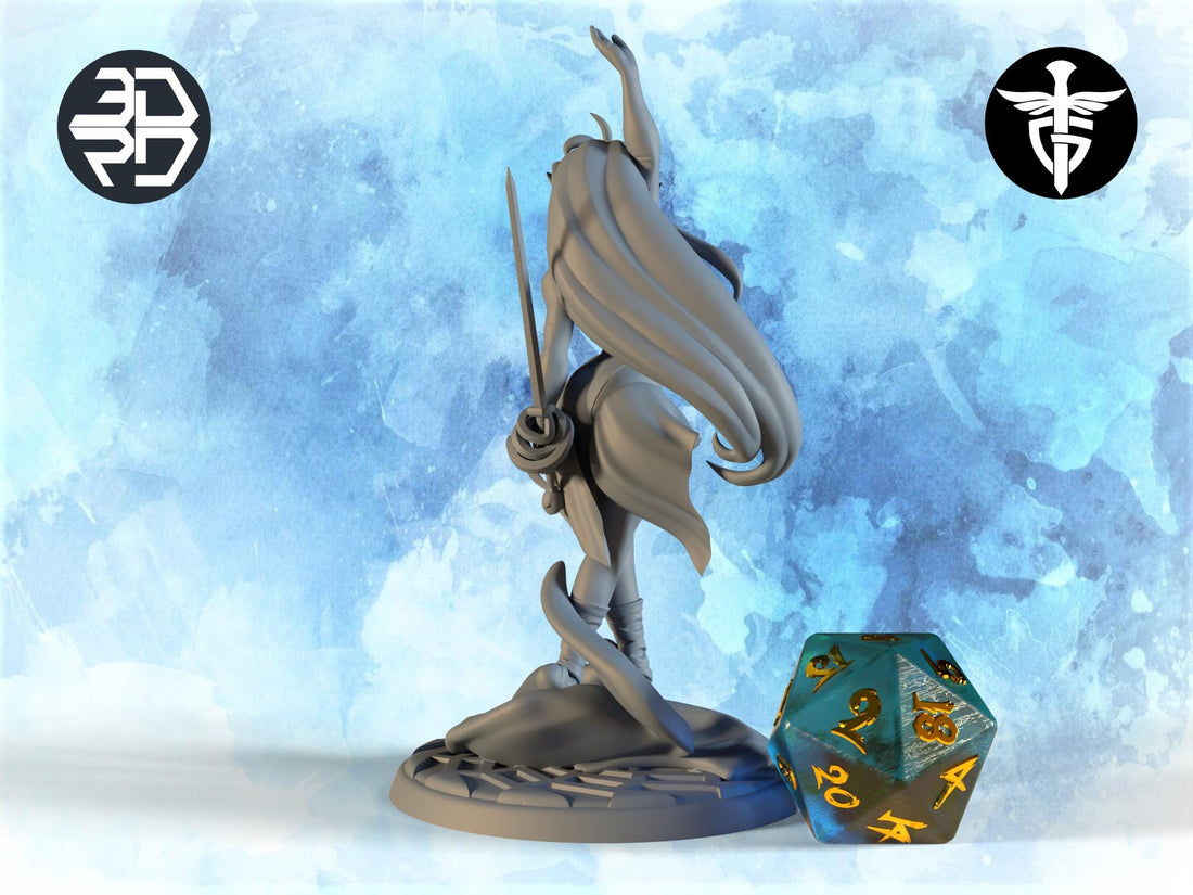 Web Dancer Miniature | Twin Goddess Miniatures | Tabletop RPG Miniature | Roleplaying 3D Printed Fantasy Mini - 3DPrintDen